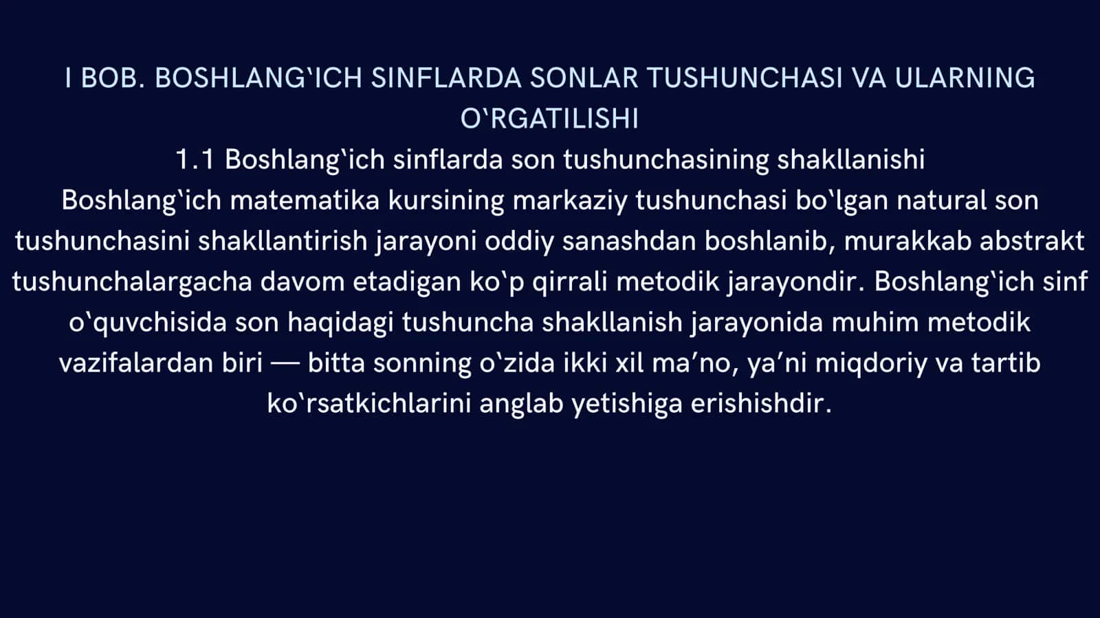 MATEMATIKA VA O‘QITISH METODIKASI 3