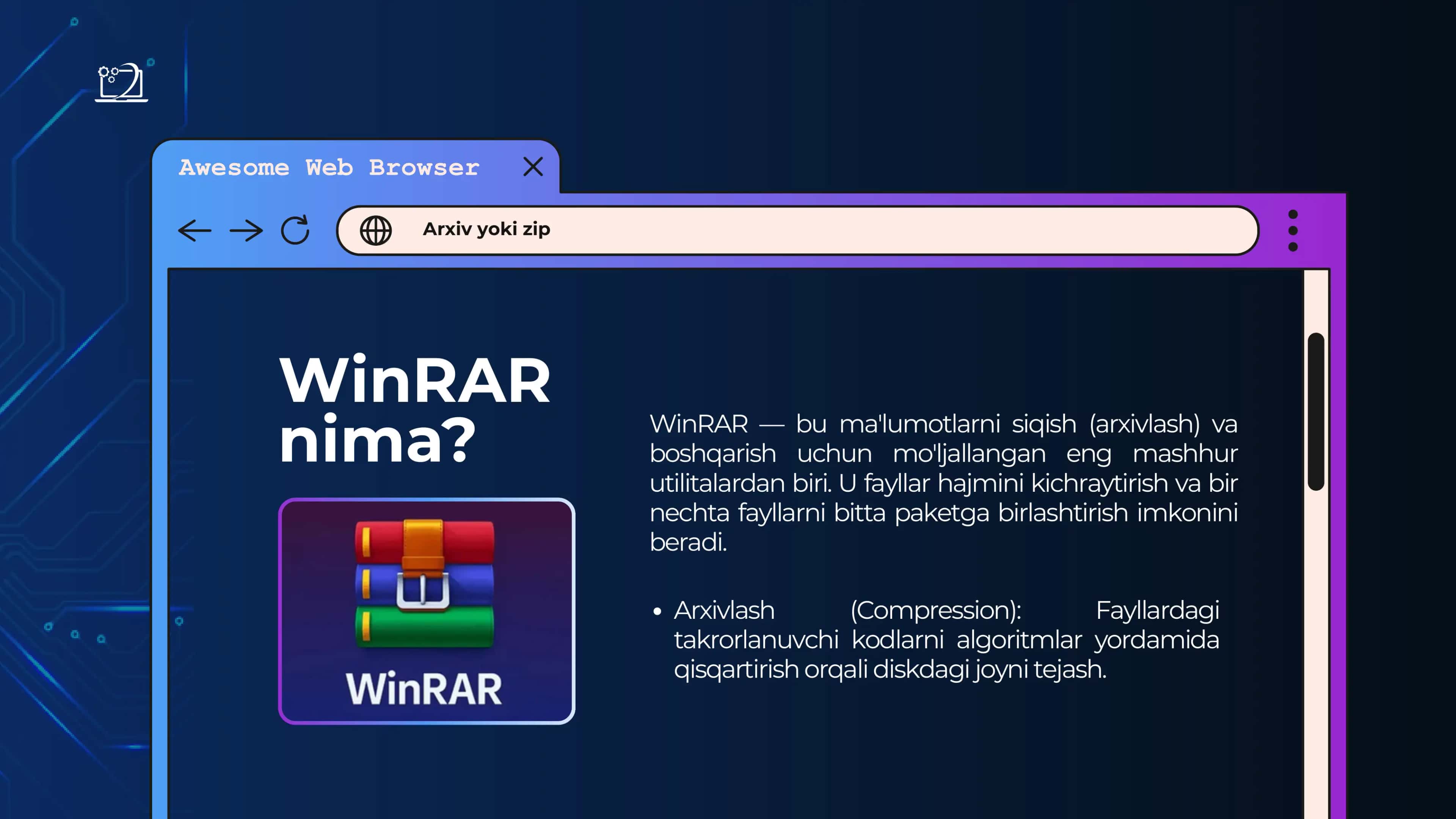 Arxivlash dasturi yoki WinRAR 3