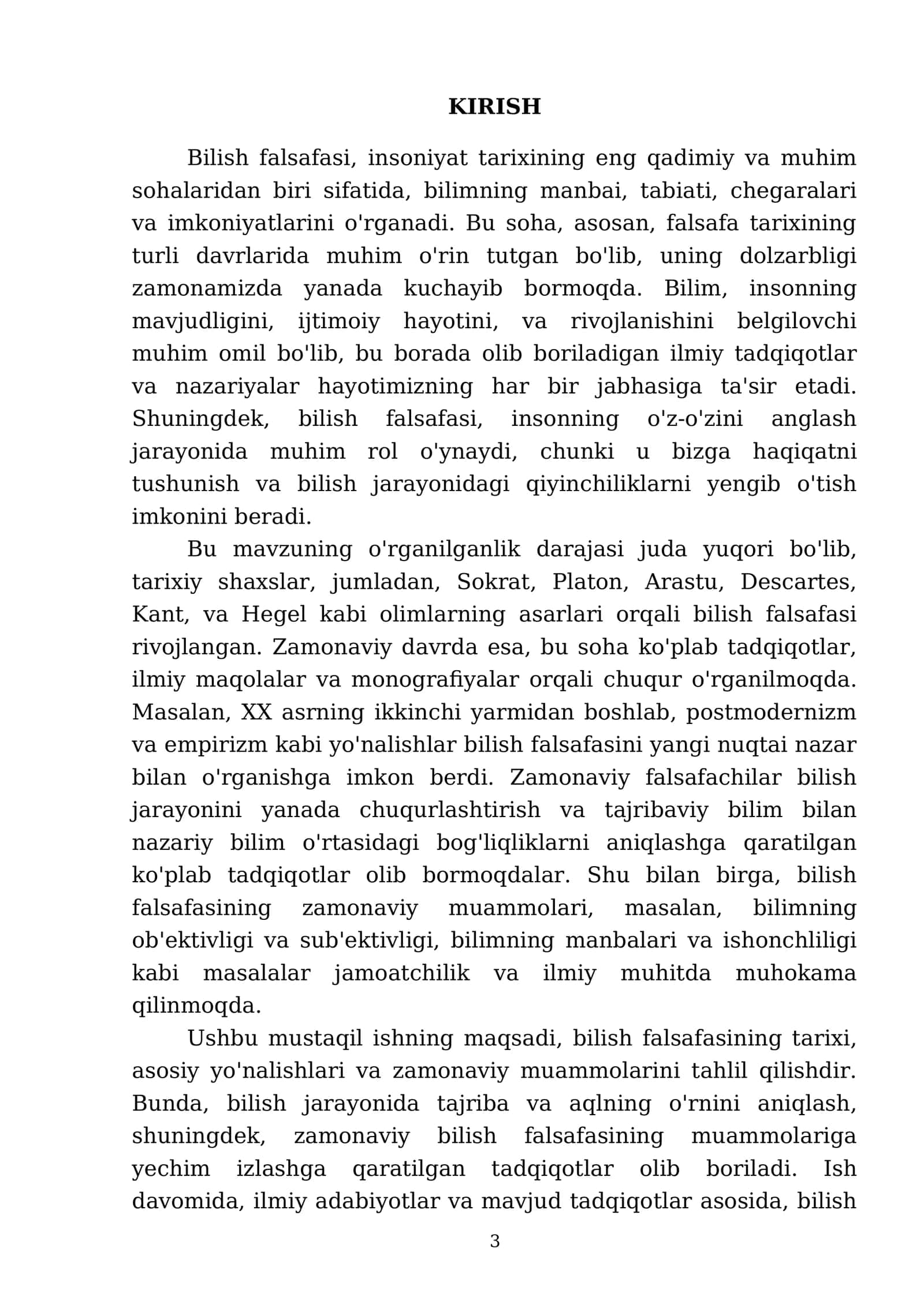 Bilish falsafasi 3