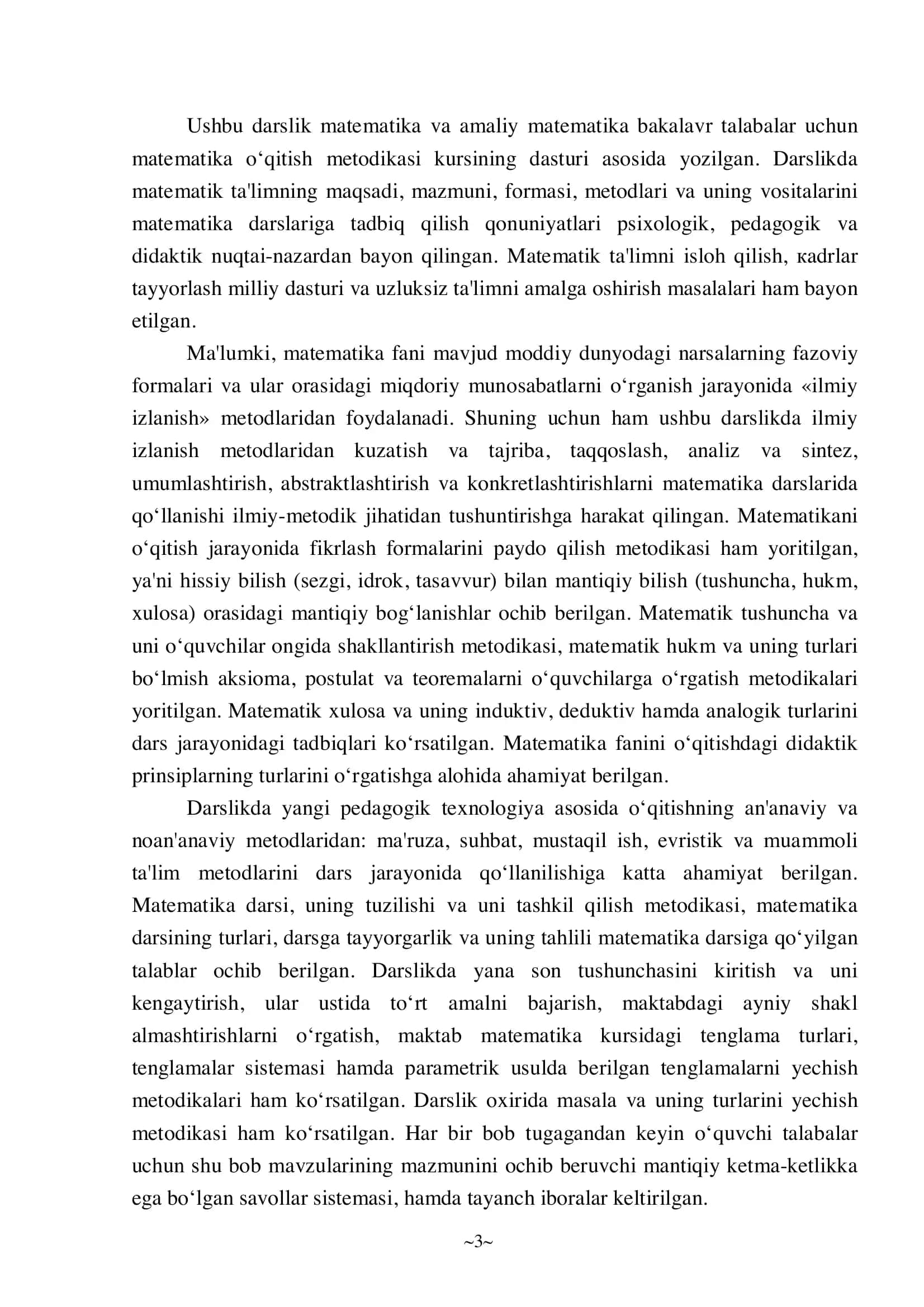 Matematika o’qitish metodikasi 3