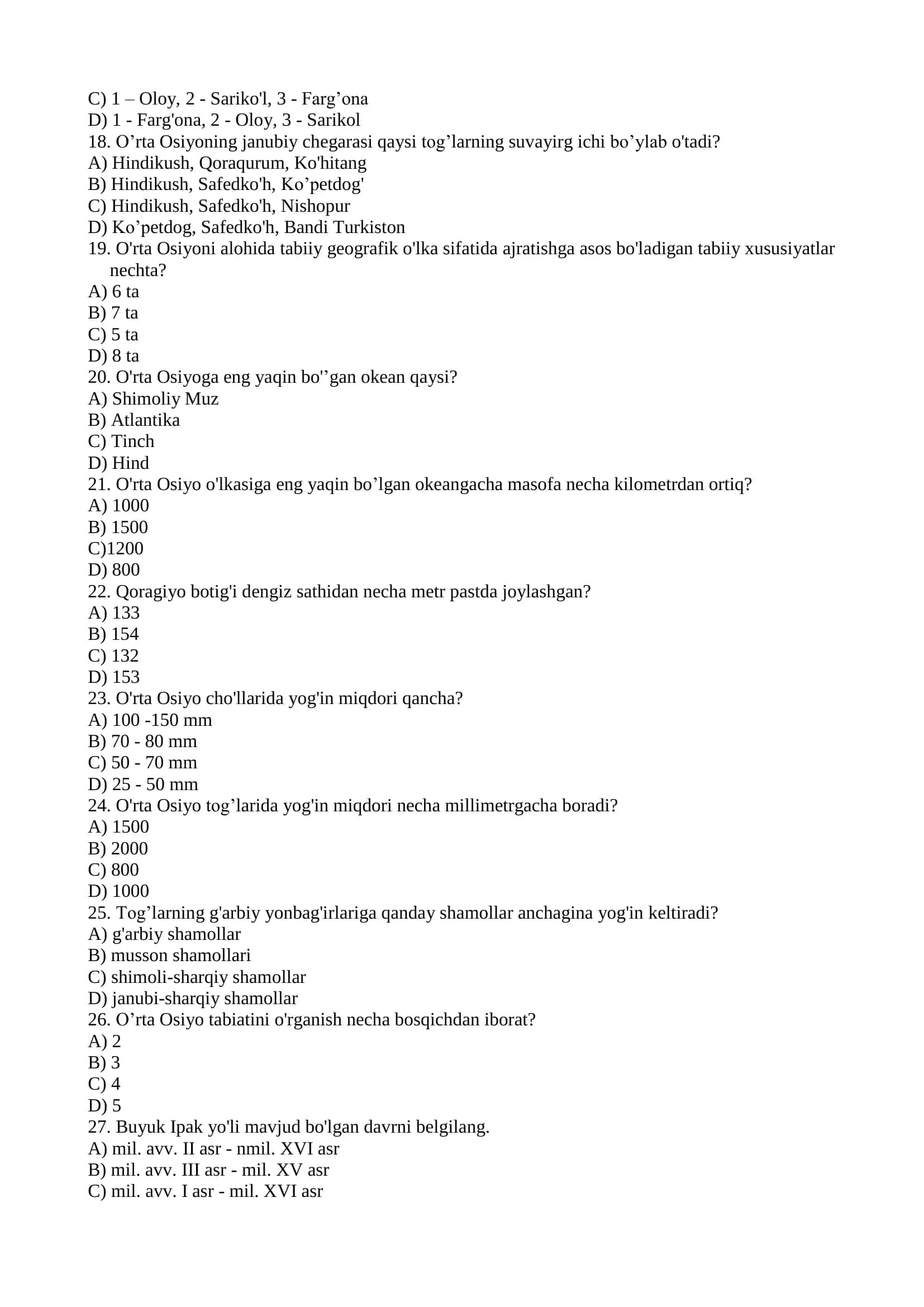 O’RTA OSIYO VA O’ZBEKIST0N TABIIY GEOGRAFIYASI 3
