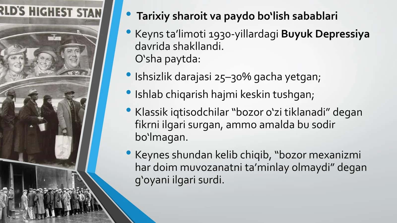 KEYNS TA’LIMOTI TARIXI 3