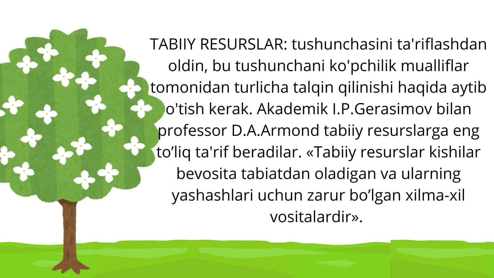Tabiy resuslar va ulardan oqilona foydalanish 3