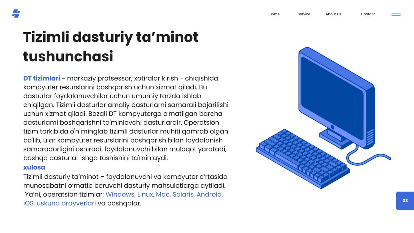 tizimli dasturiy taminot 3