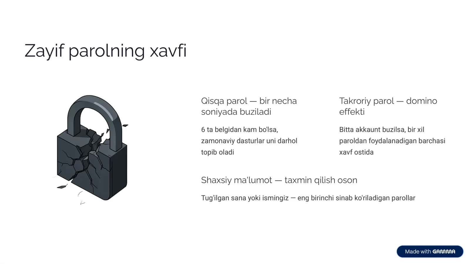 Parollar va Autentifikatsiya 3