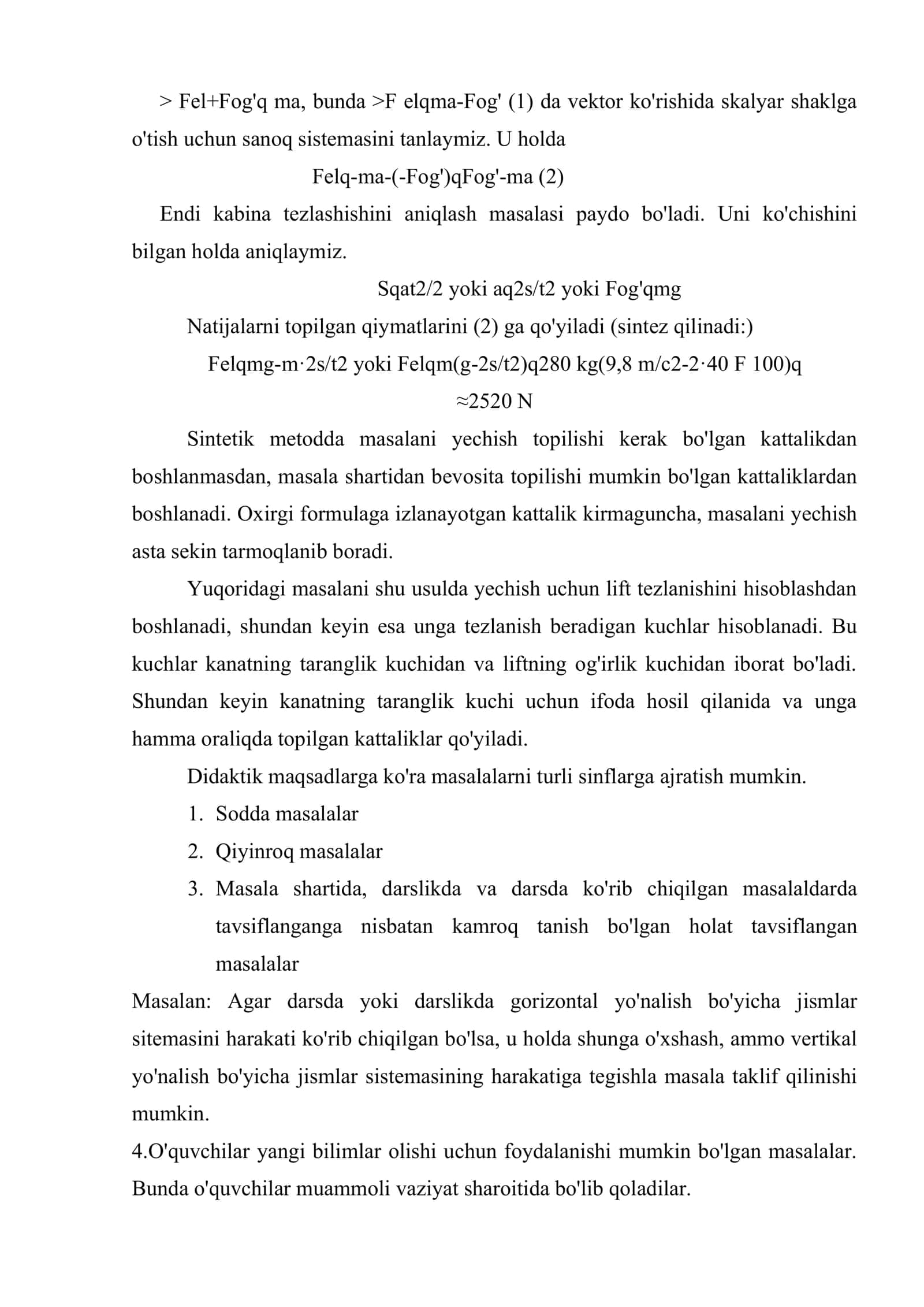 Fizikadan masalalar yechish 3