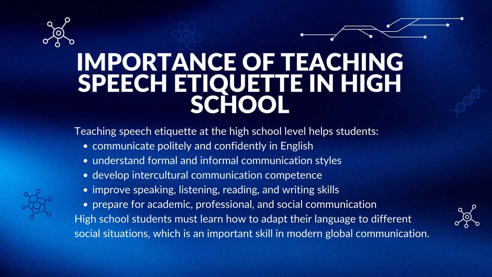 The System of Activities for Learning English Speech Etiquette for High School Students 3
