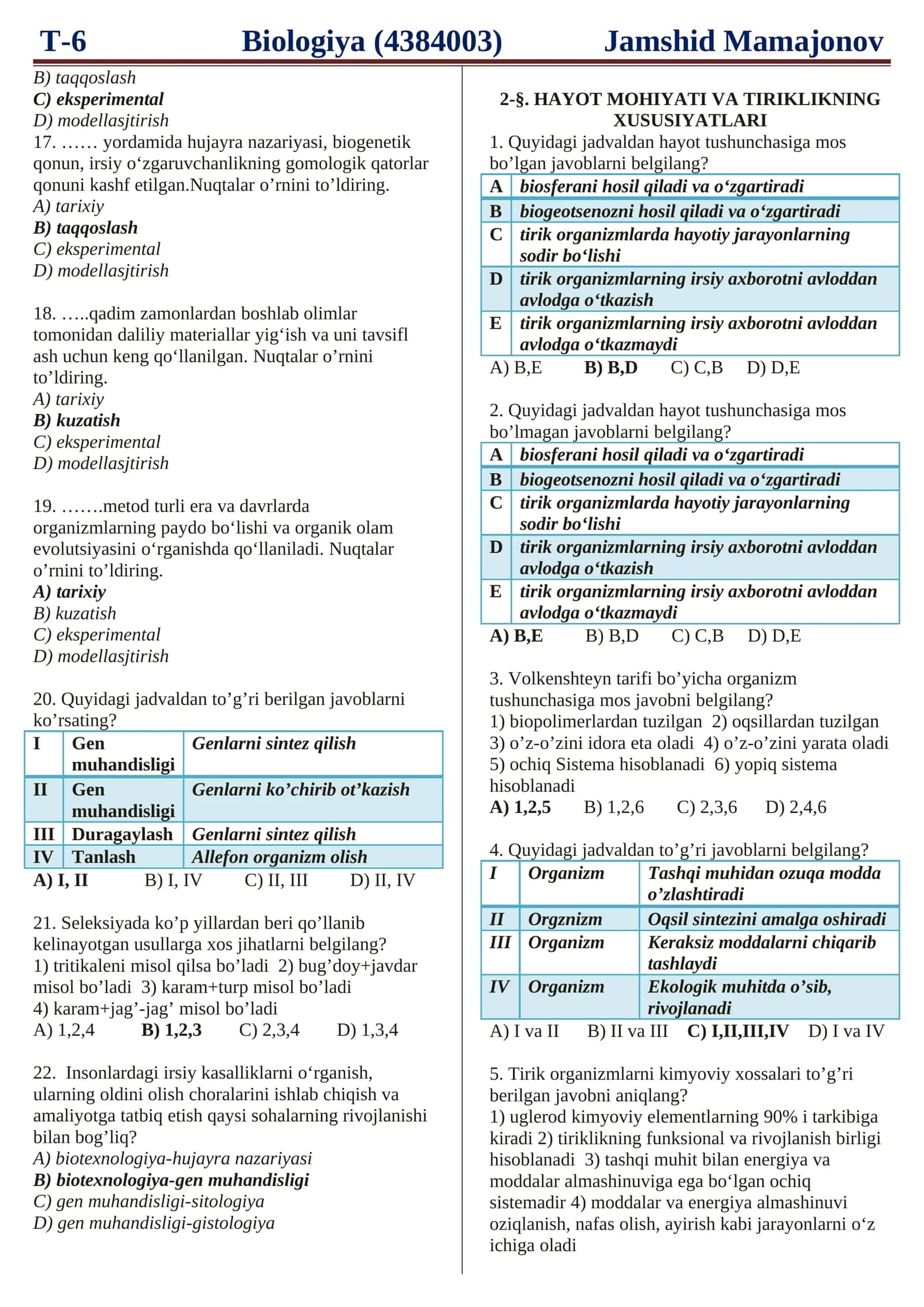 10-SINF MAVZULASHTIRILGAN TESTLAR 3