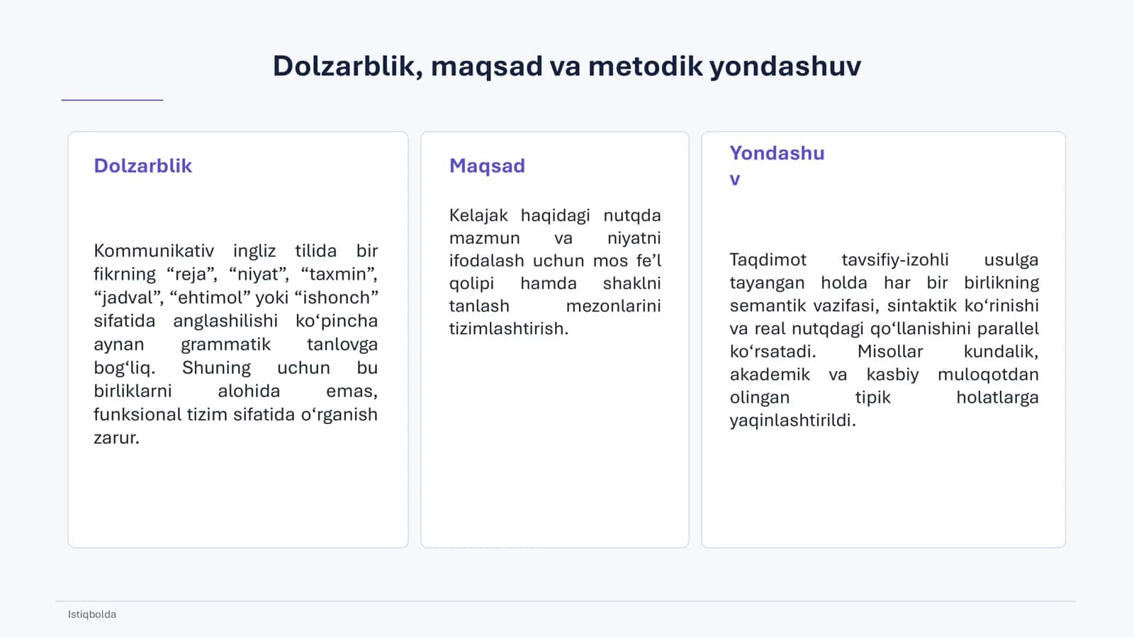 Istiqbolda Kirish 3
