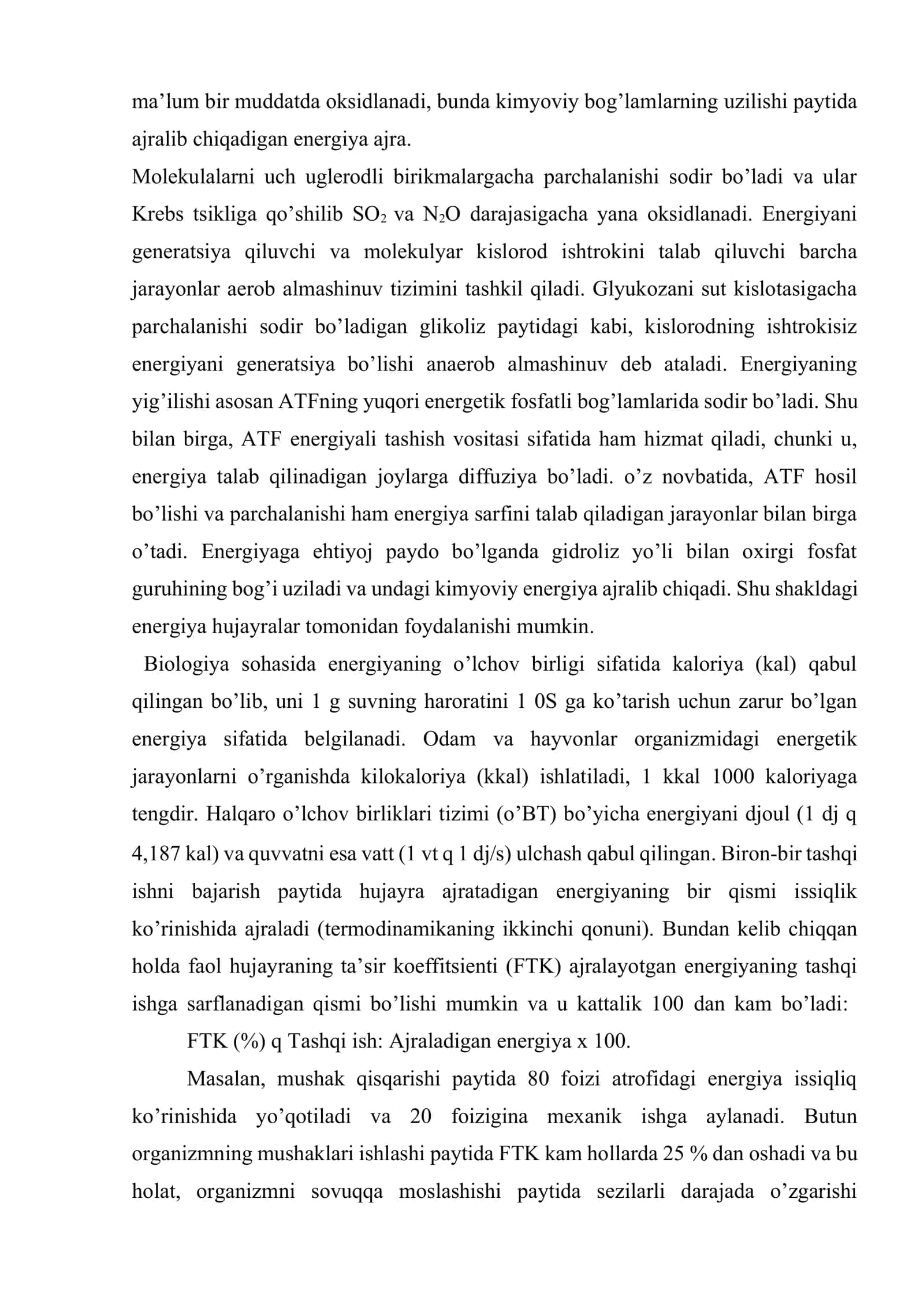 Energiya va moddalar almashinuvi 3