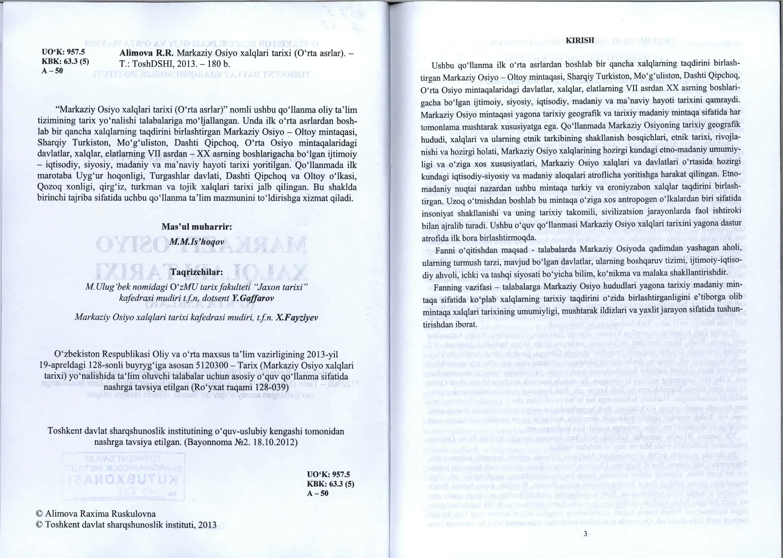 Markaziy osiyo xalqlari tarixi 3