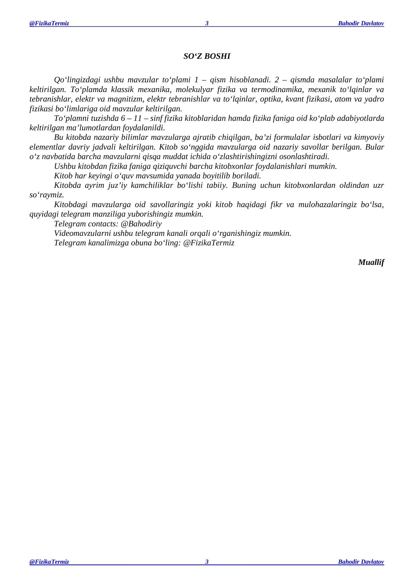 MAVZULAR TO‘PLAMI 1 - QISM TERMIZ - 2020 3