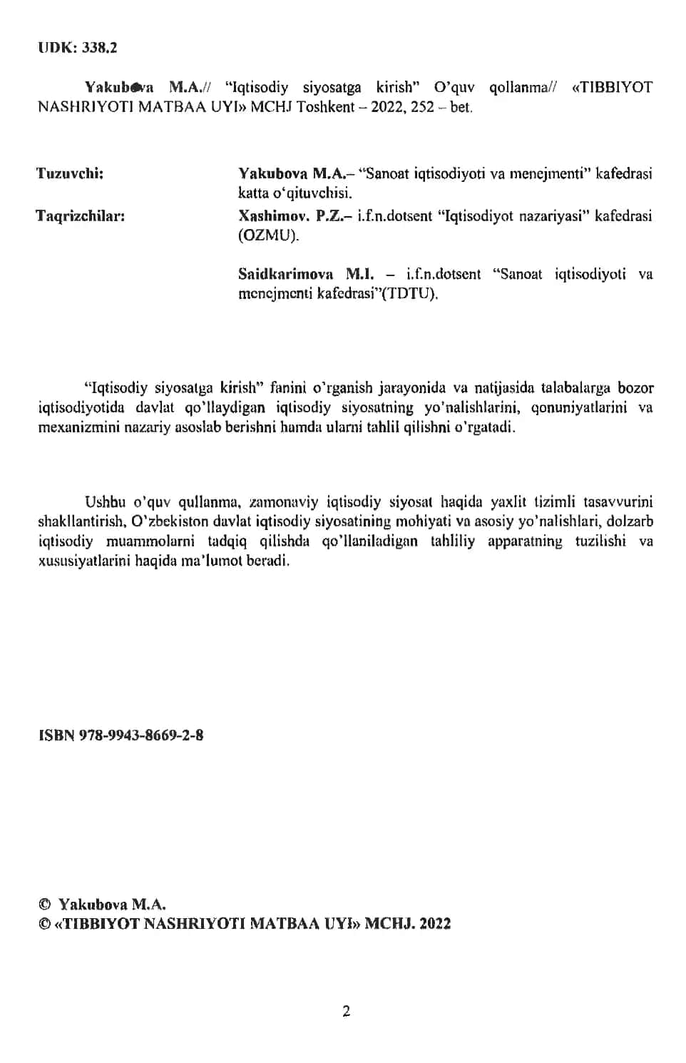 Iqtisodiy siyosatga kirish 3