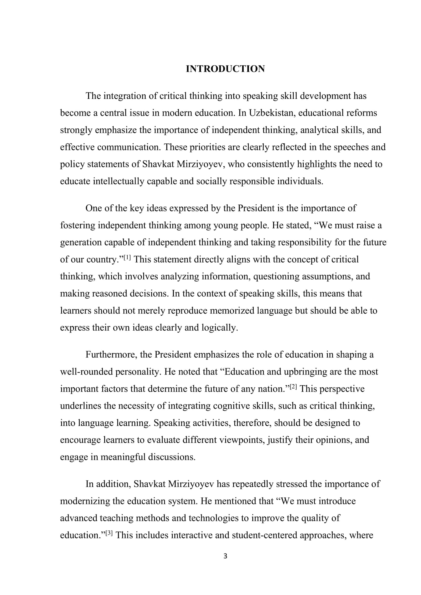 The Development of Speaking Skills by Integrating Critical Thinking 3