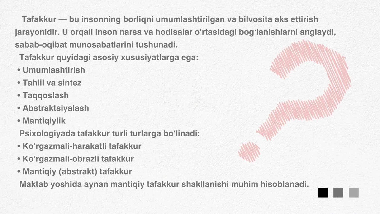 TAFAKKURNING MAKTAB YOSHIDA RIVOJLANISHI 3