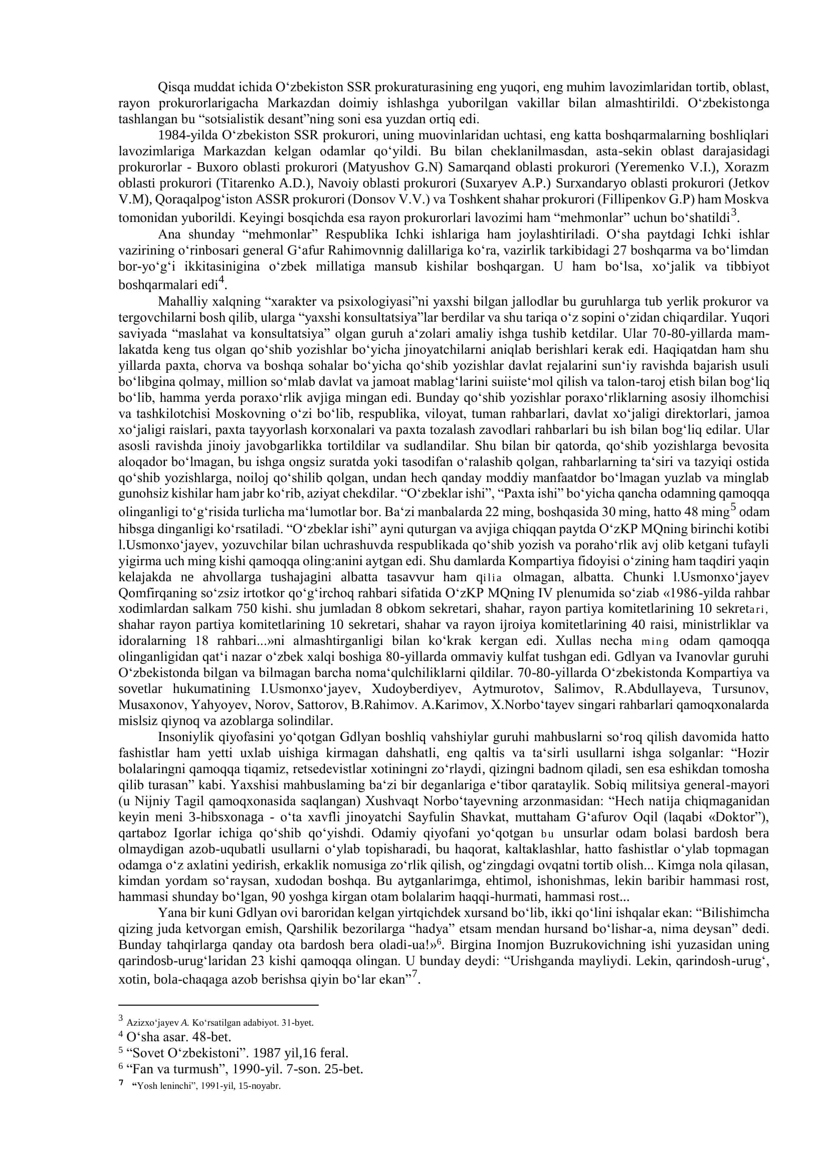 XX asr 80 – yillari oʻrtalarida respublika ijtimoiy-siyosiy, iqtisodiy va maʻnaviy hayotidagi inqirozli holat 3