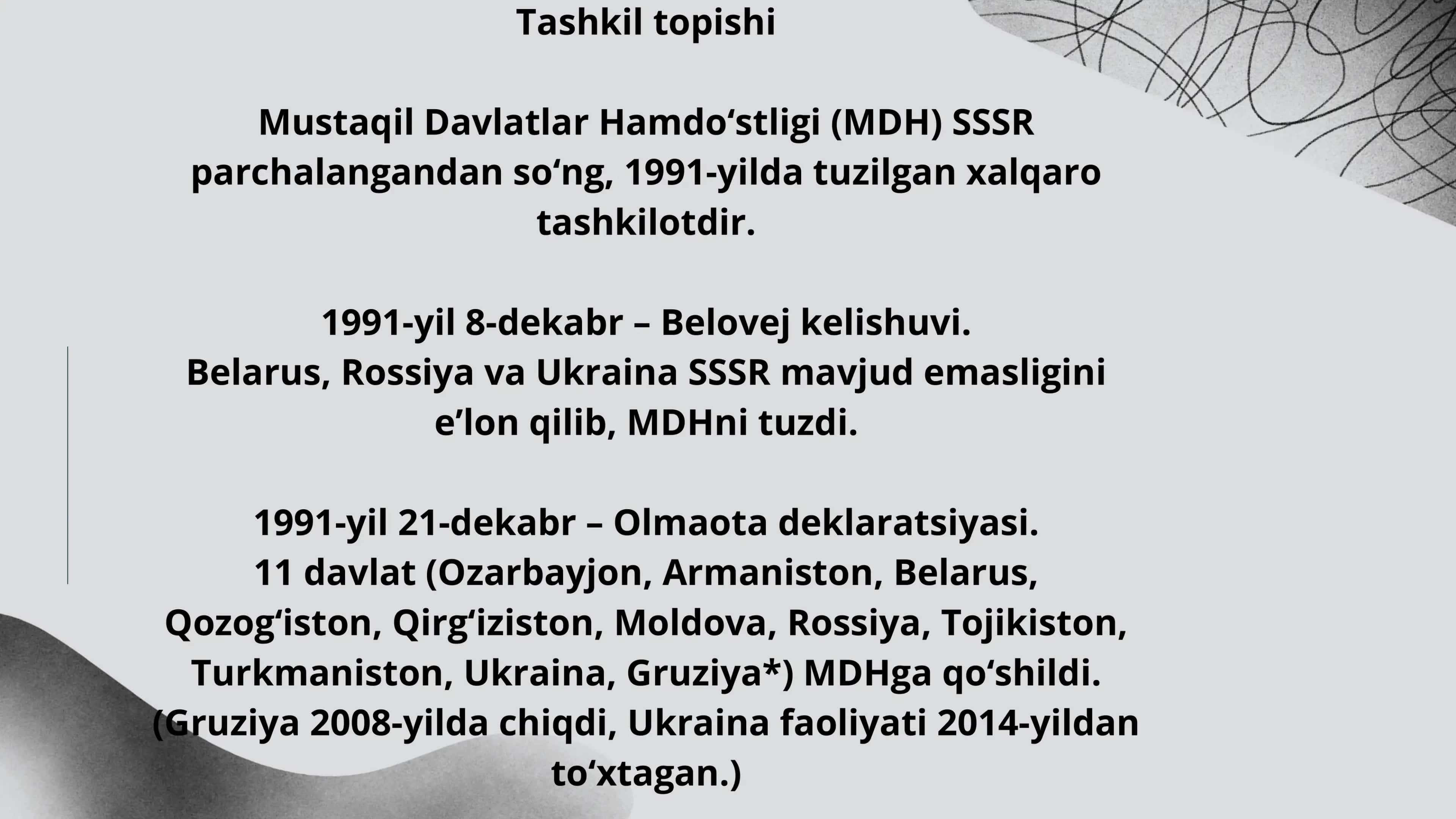 Mustaqil Davlatlar Hamdo‘stligi (MDH) 3