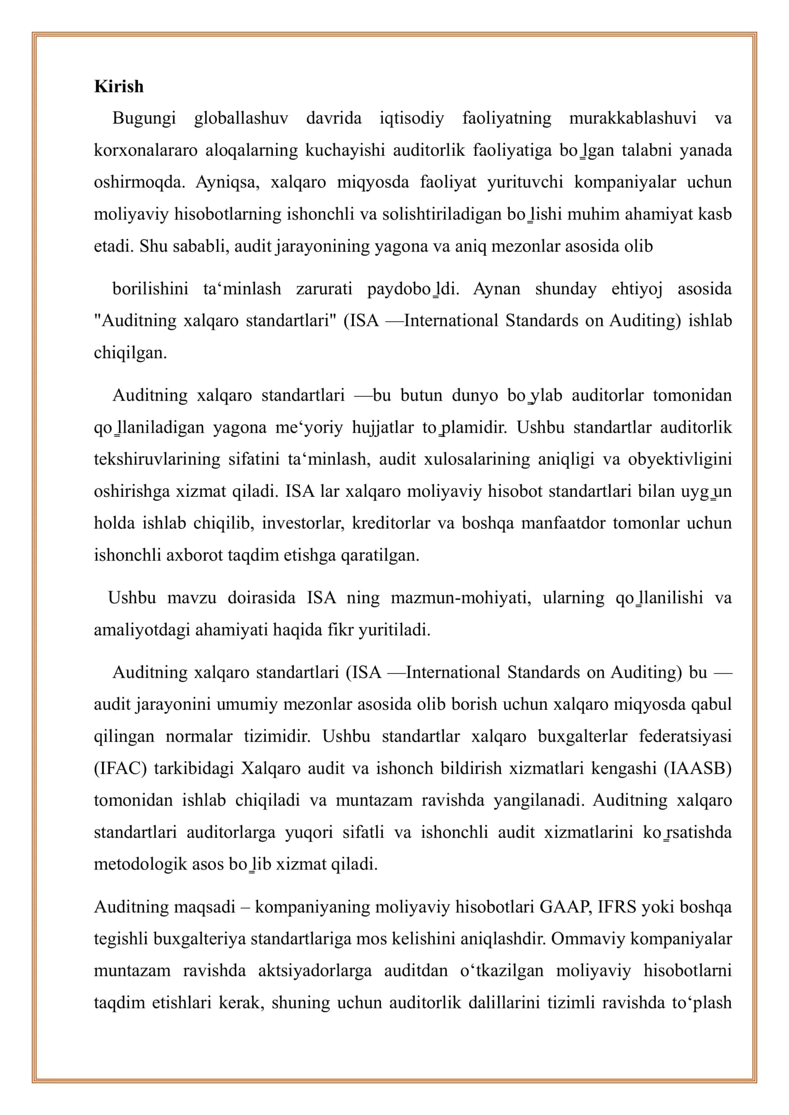 Auditning xalqaro standartlari Bank auditi 3