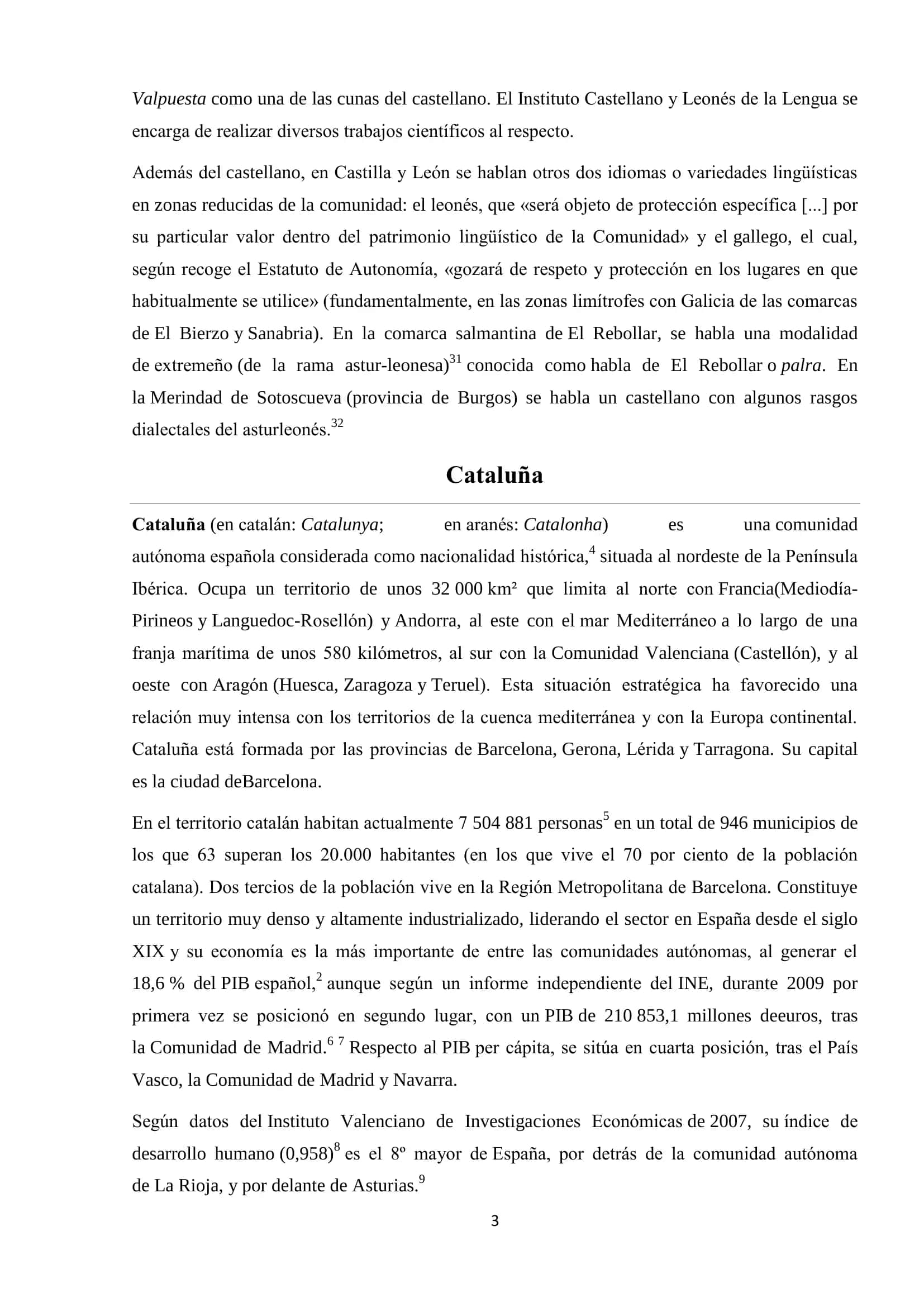 Dialectos diferentes de Castilla y Leon y Cataluña 3