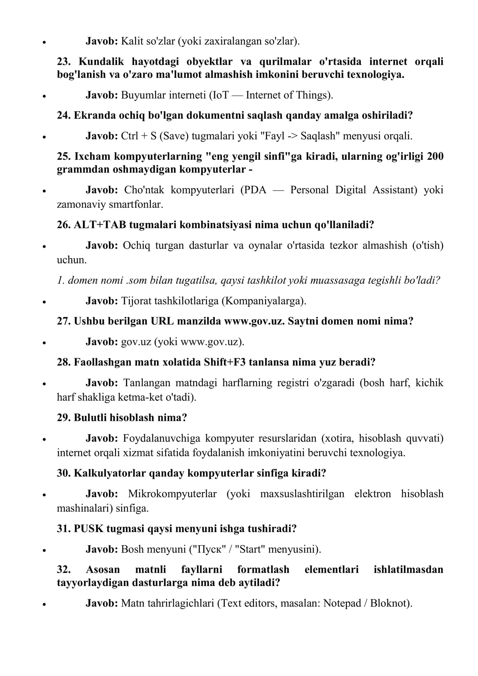 Argos testidan 100% tushadigan savollar 3