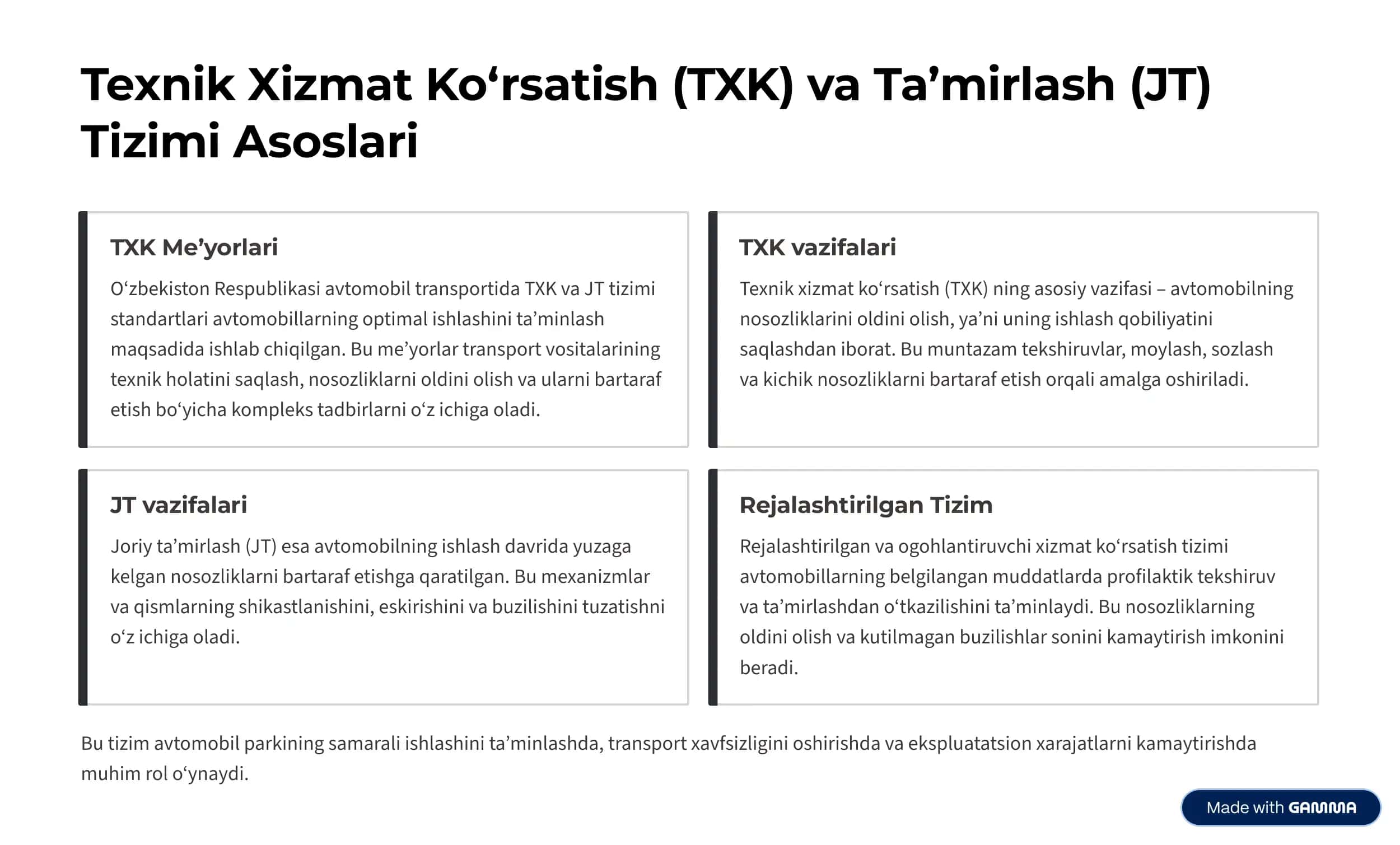 Avtomobilning Texnik Holati va Ishlash Davriga Qarab 3
