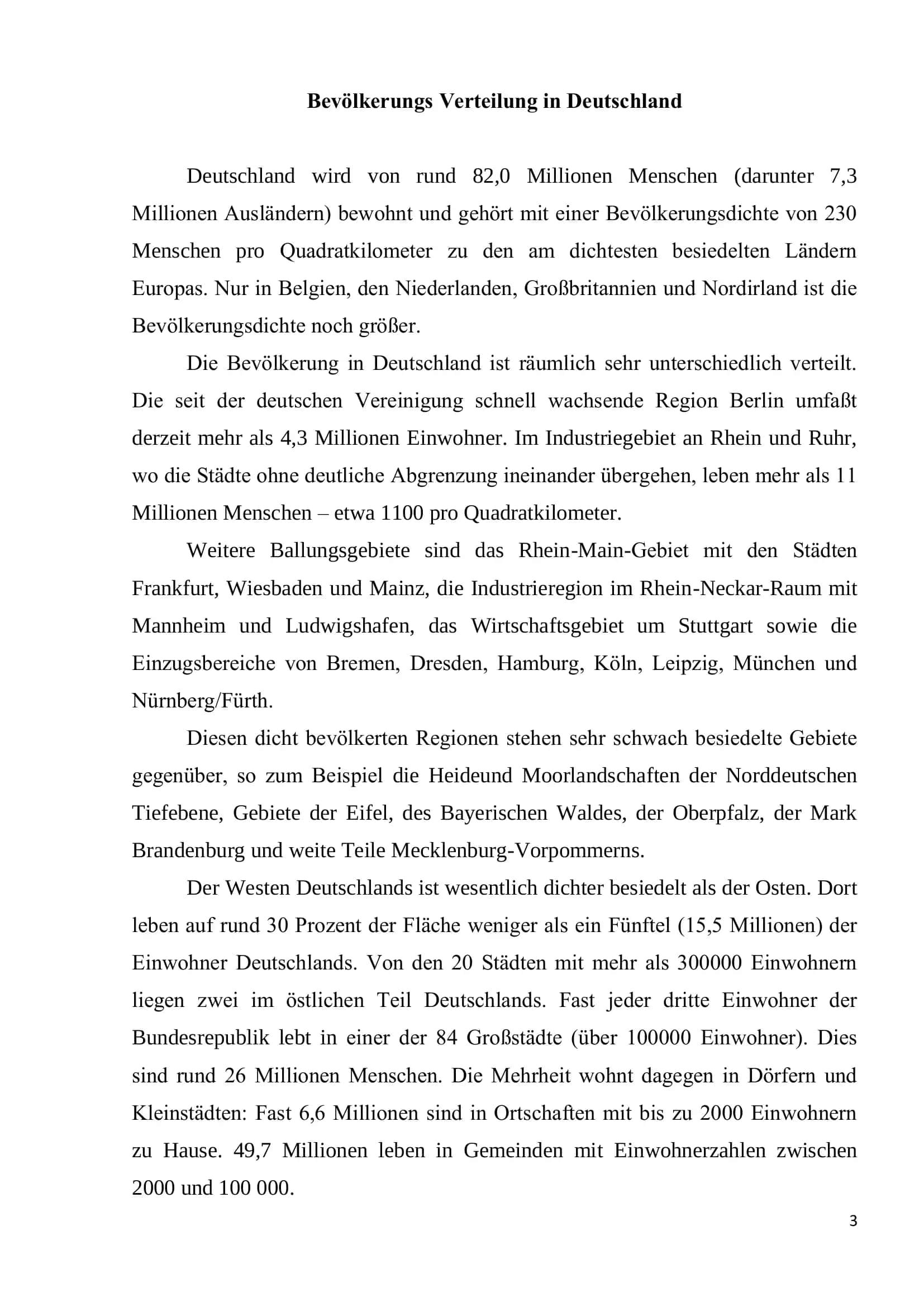 Referat zum Thema: "Deutsche Bevölkerung" 3