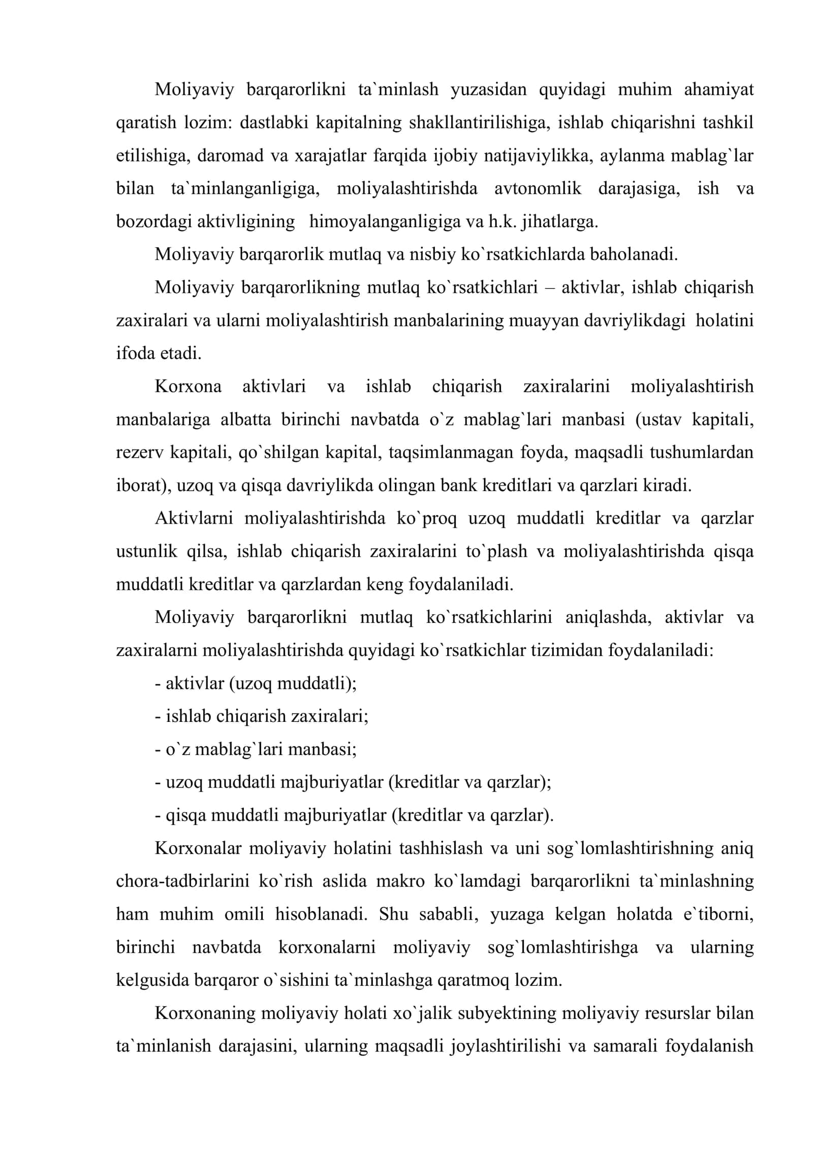 Moliyaviy barqarorlik tahlili 3