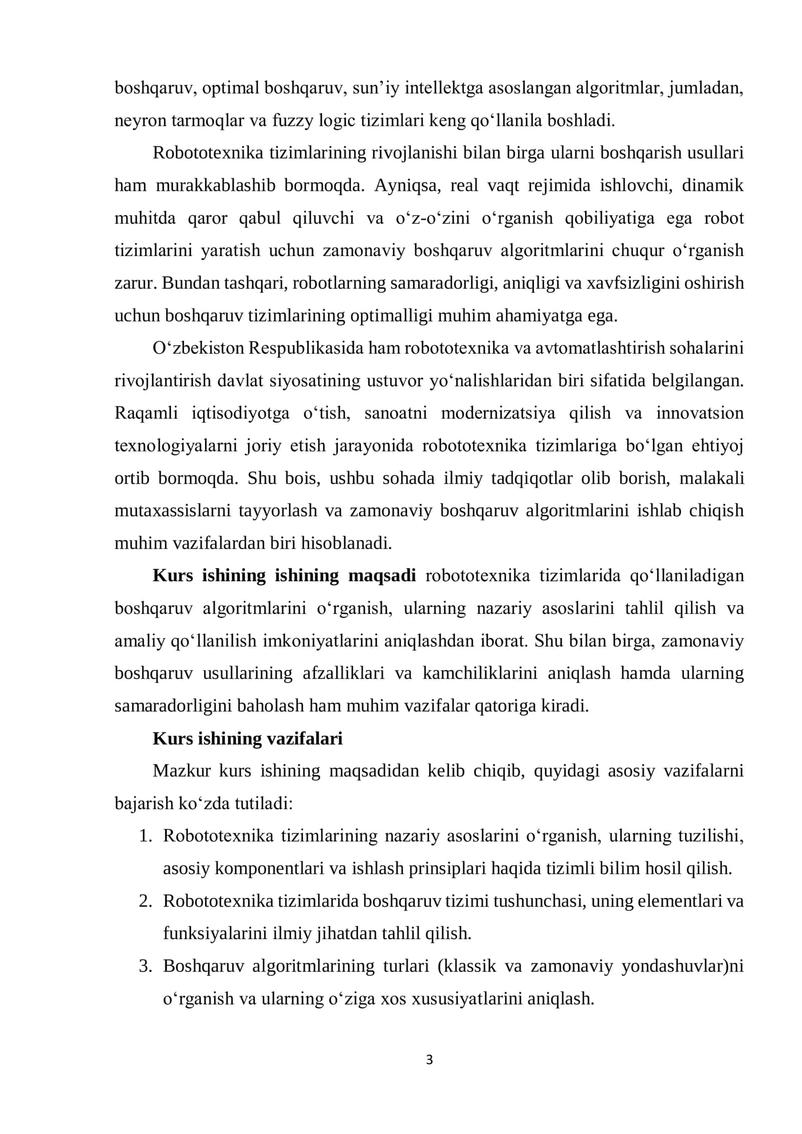 ROBOTOTEXNIKA TIZIMLARIDA BOSHQARUV ALGORITMLARI 3