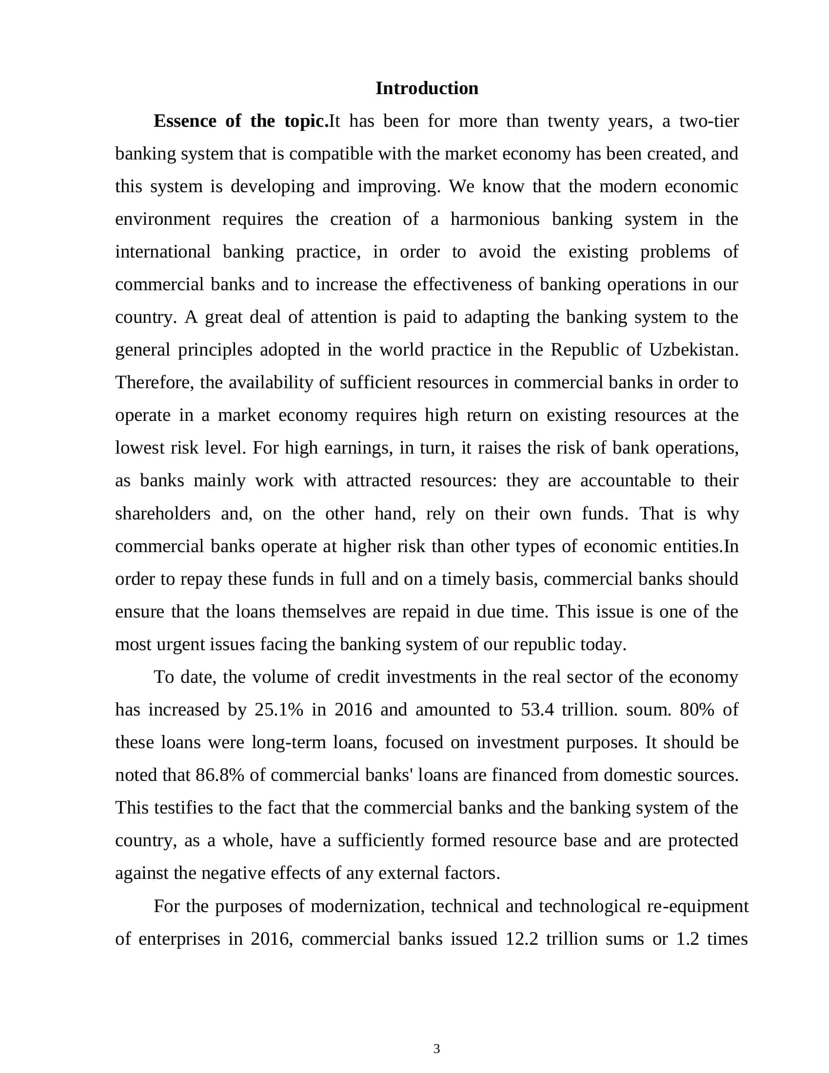 ASSESSMENT AND REGULATION OF CORPORATE CREDIT RISKS IN THE ACTIVITIES OF COMMERCIAL BANKS 3