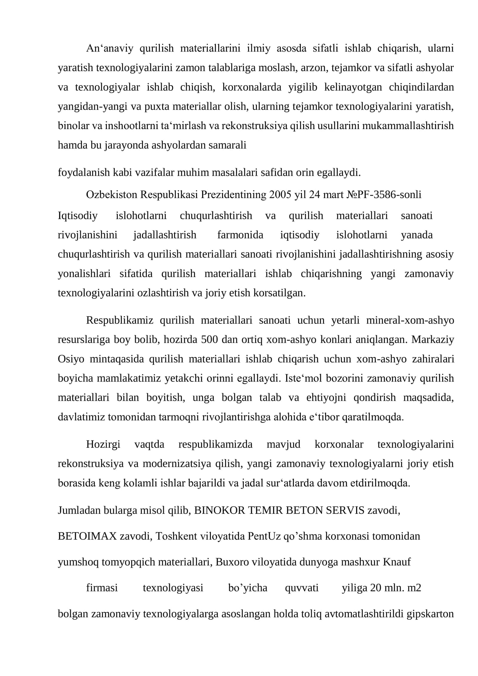 Kompazit armaturali uch qatlamli temir beton panellar ishlab chiqarish korxonasini loyihalash. 3