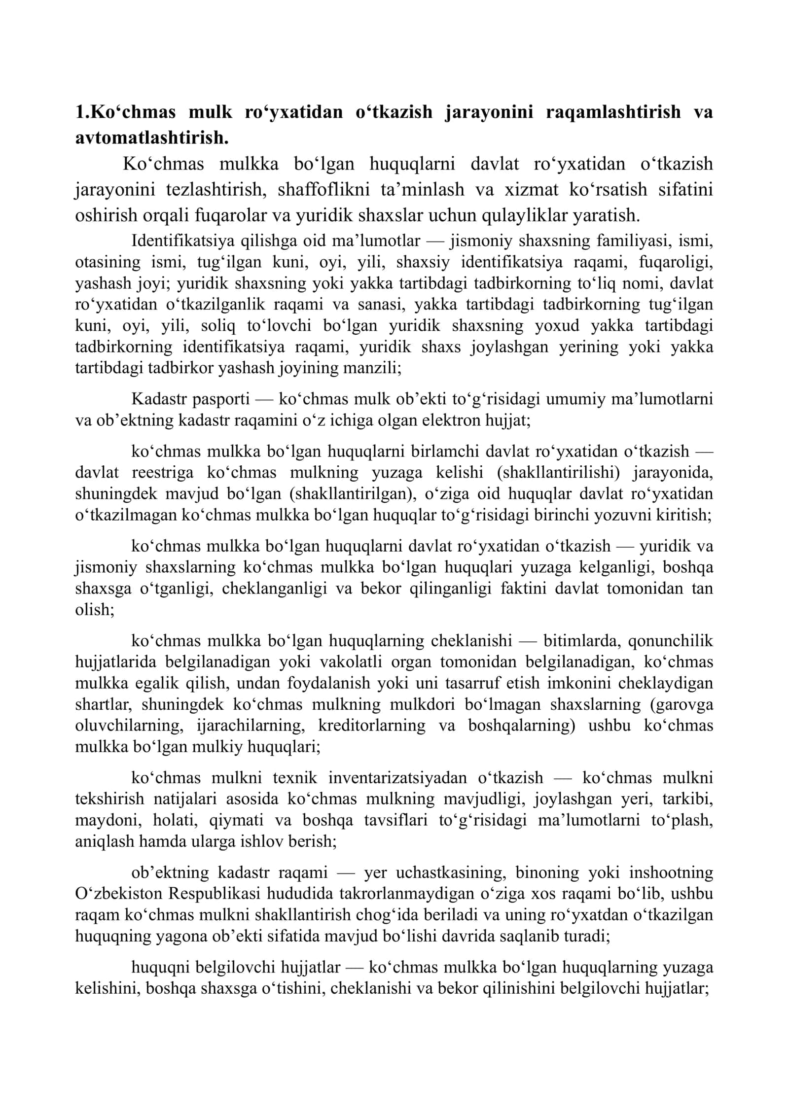 Ko’chmas mulkka bo’lgan huquqlarni davlat ro’yxatidan o’tkazish 3