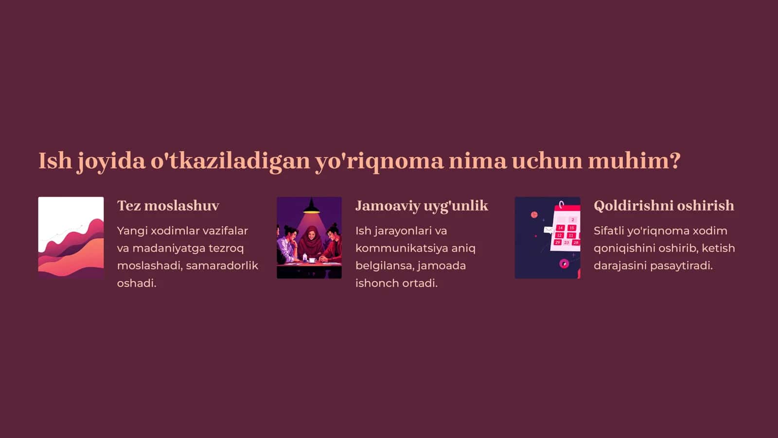 Ish joyida o'tkaziladigan yo'riqnoma dasturi 3