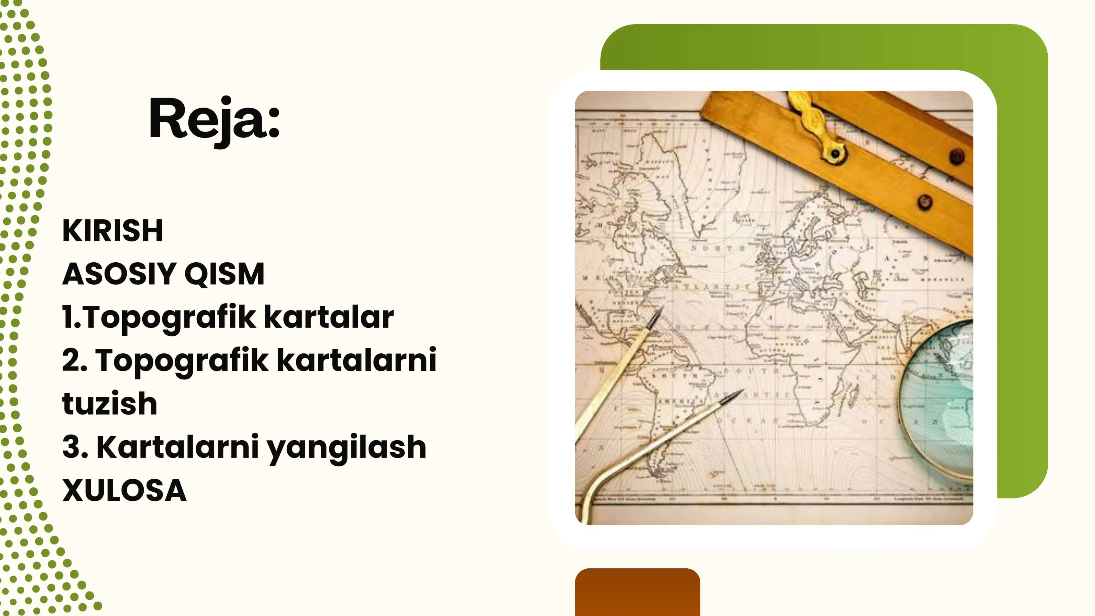 Topografik kartalar ularni tuzish va yangilash 3