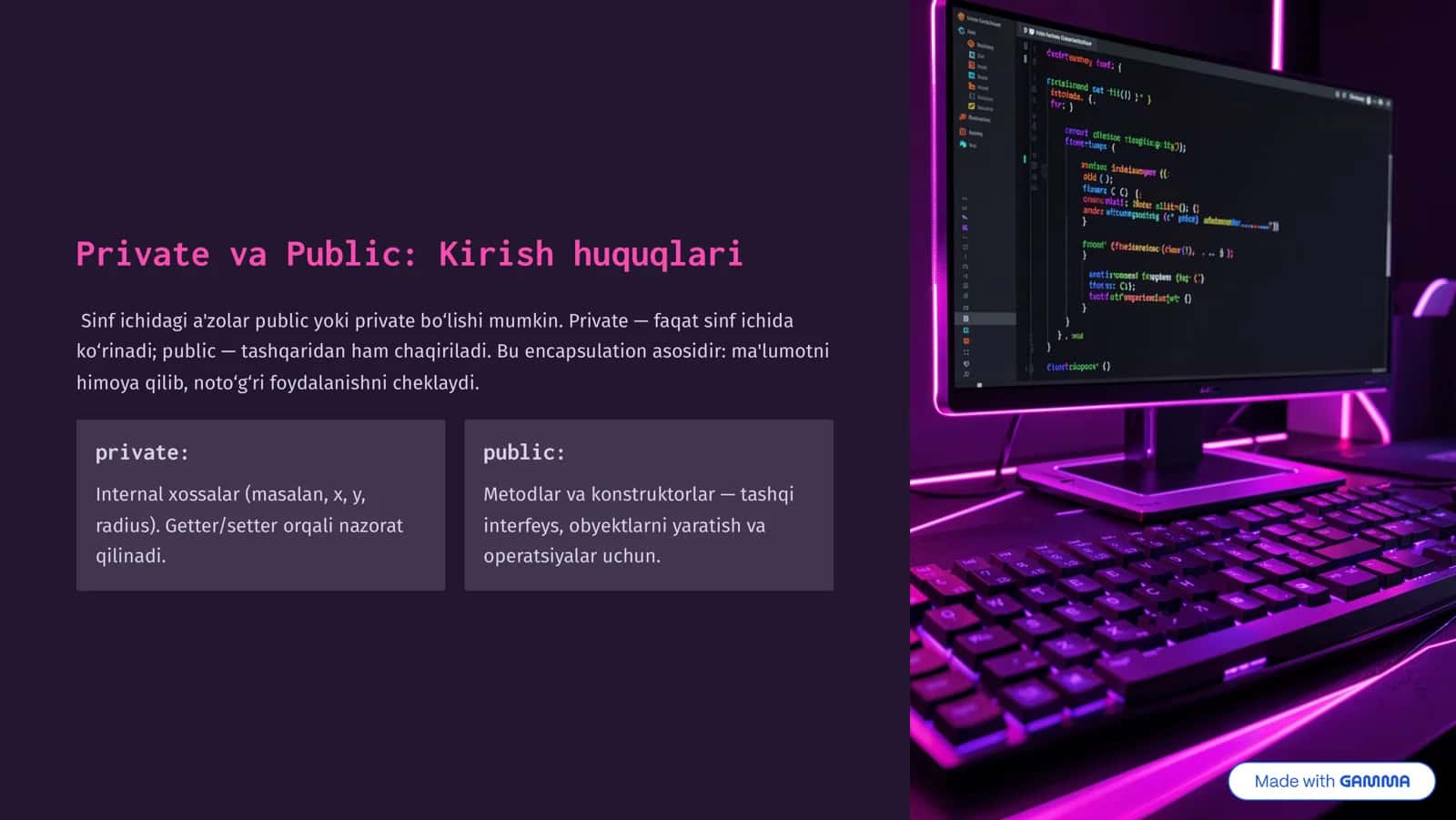 C++ da Sinf Qurilishi va Obyektlar Massivi 3