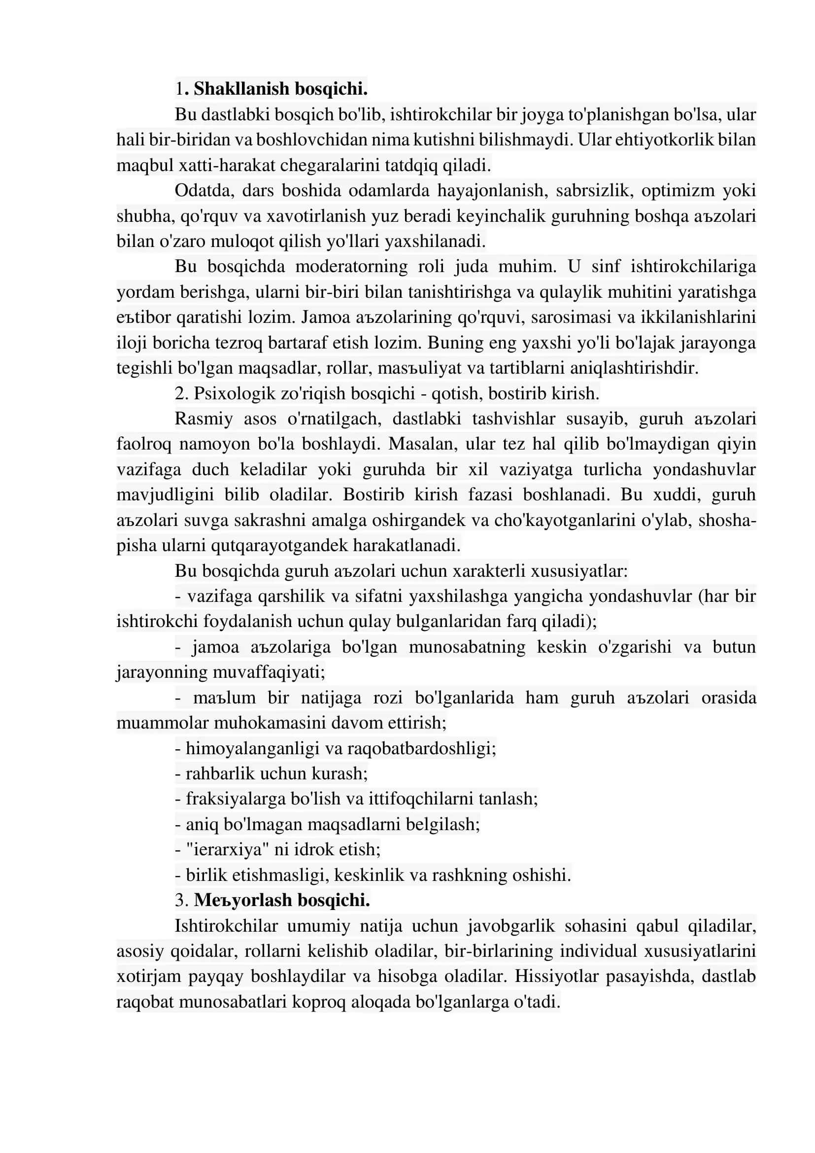 psixologik treningning asosiy bosqichlari 3