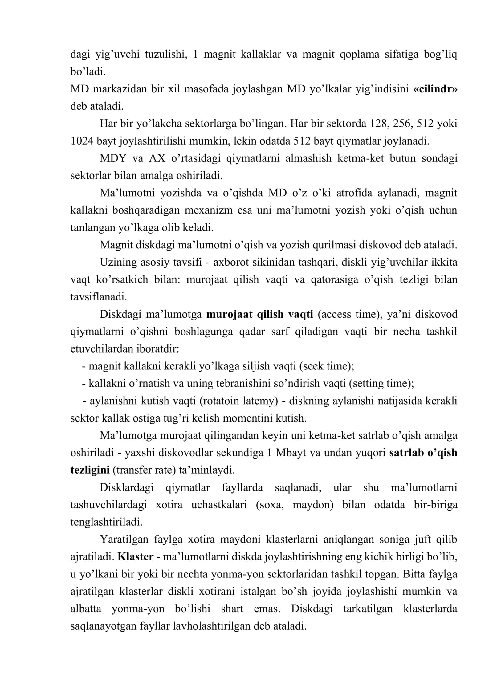 MA`LUMOTLARNI XOTIRADA SAQLASH QURILMALARI 3