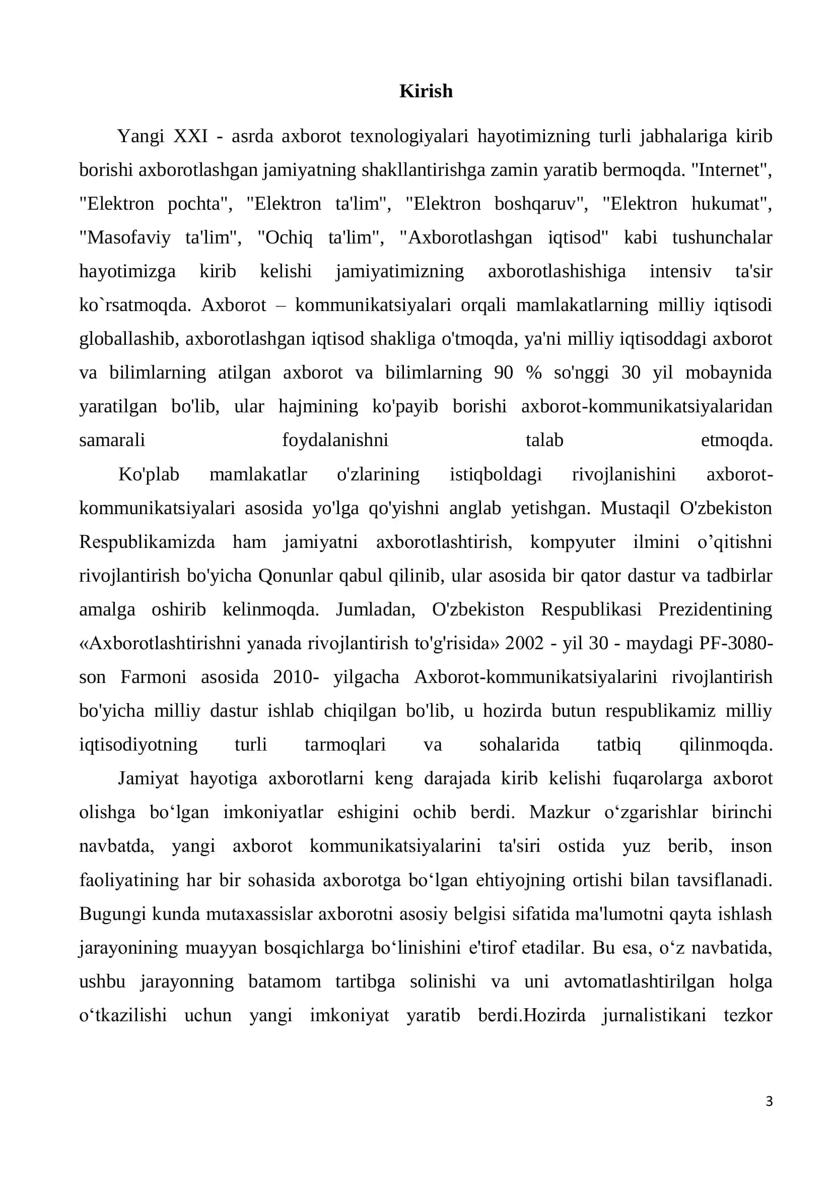 Avtomatlashtirilgan ahborot tizimlari 3