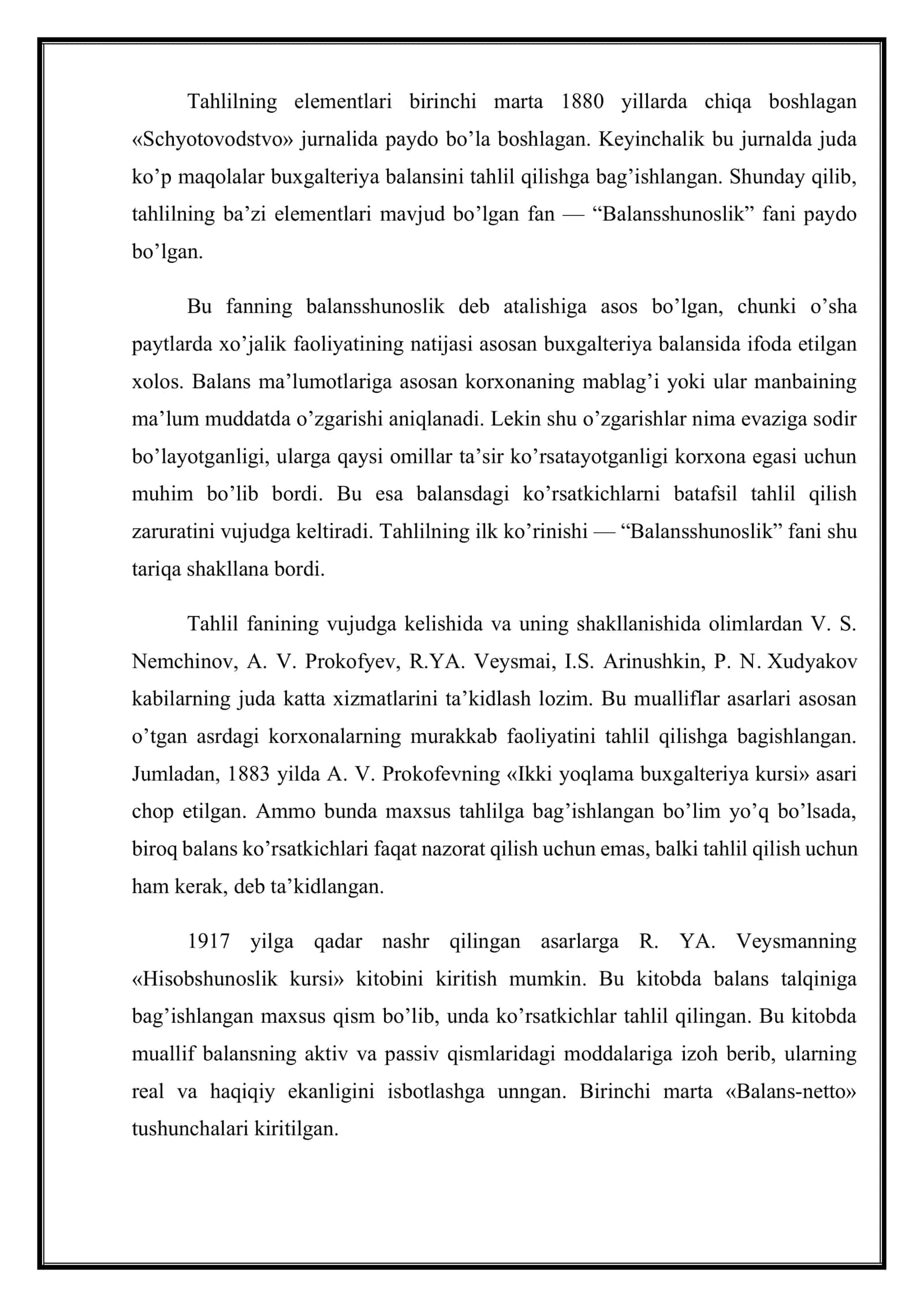 IQTISODIY TAHLIL FANIDAN NAZORAT ISH 3