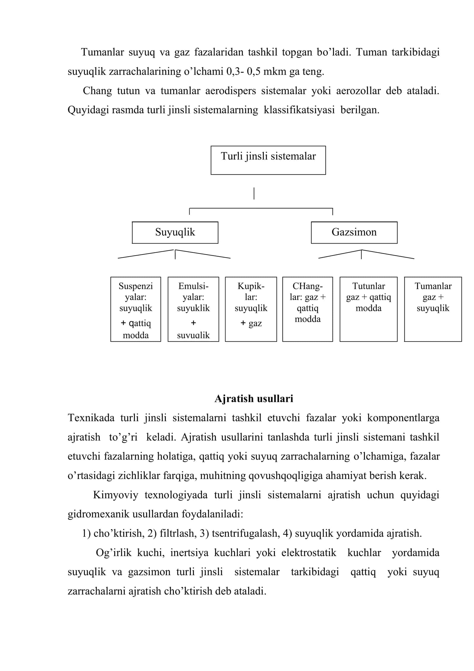 Turli jinsli sistemalarni ajratish 3