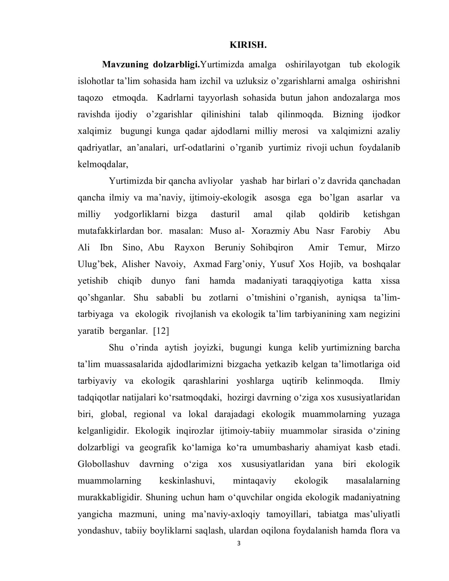 "Sharq mutafakkirlarining ekologik tarbiyaga oid qarashlari" 3