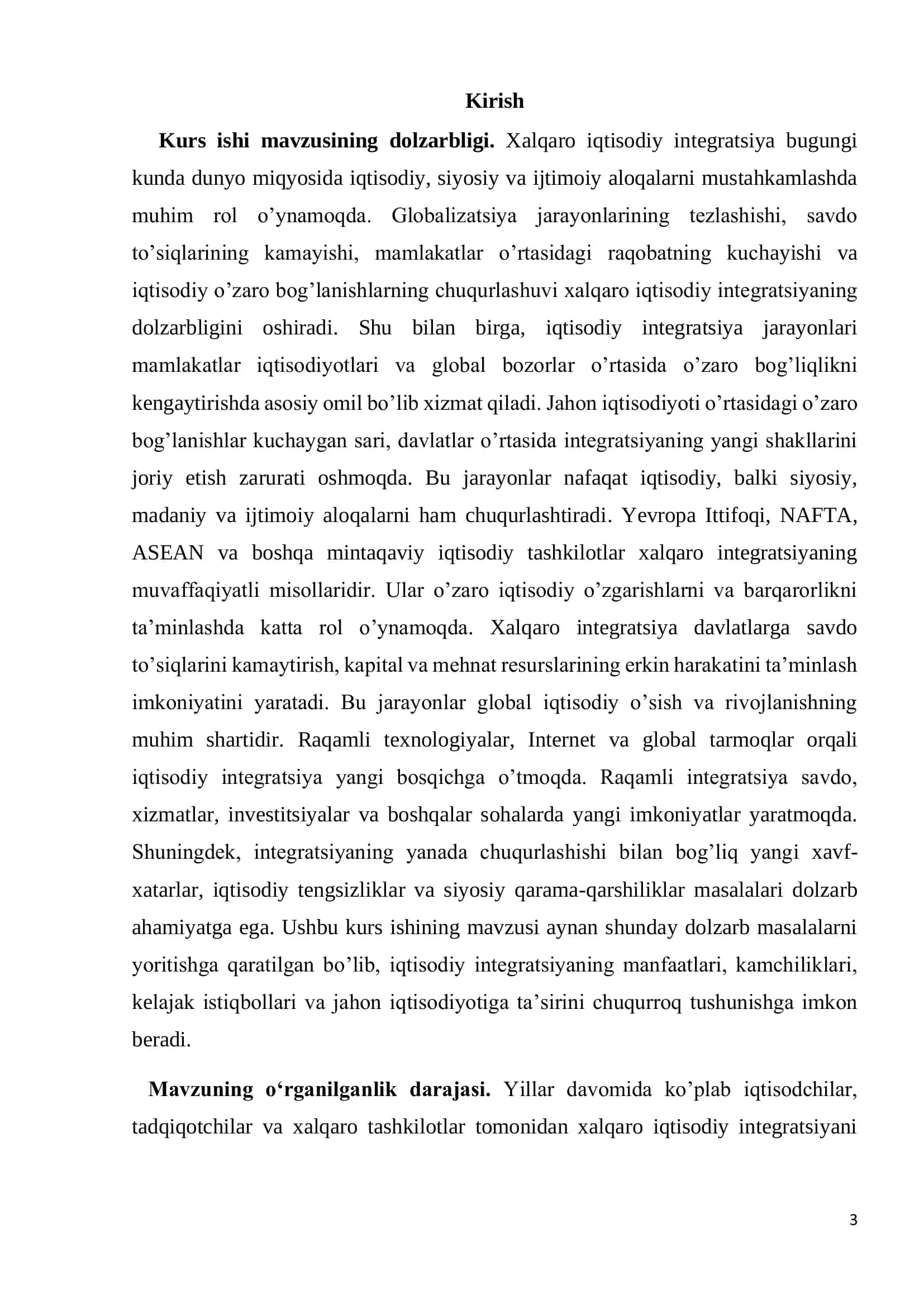Xalqaro iqtisodiy integratsiyaning mazmuni va shakllari 3
