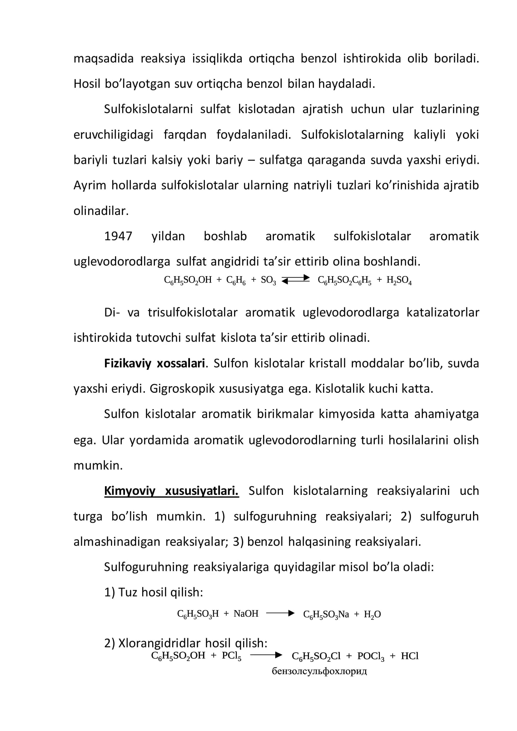 AROMATIK SULFOKISLOTALAR REFERAT 3