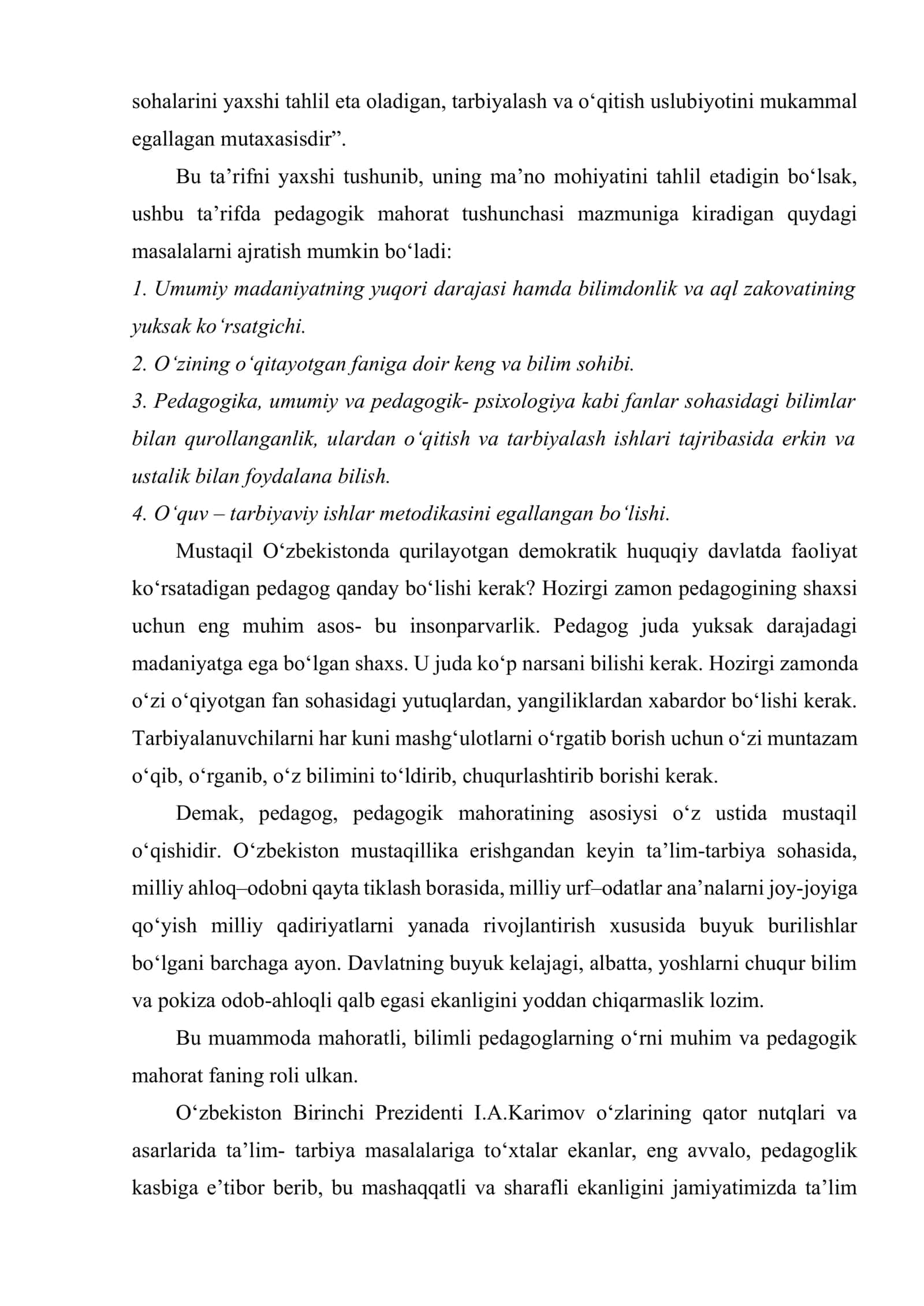 Tarbiyachining pedagogik maxorati 3