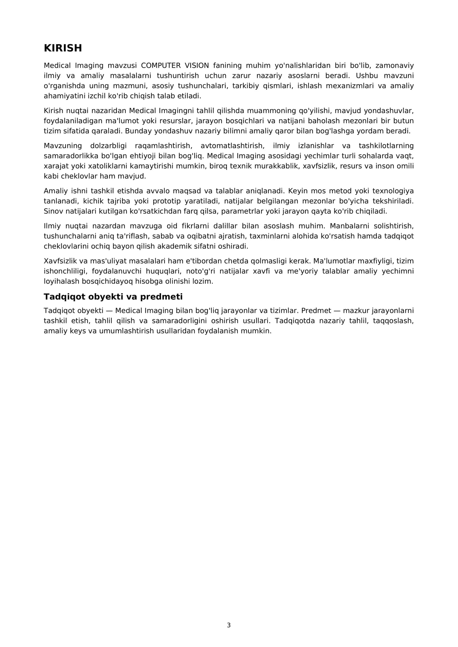 Medical Imaging 3