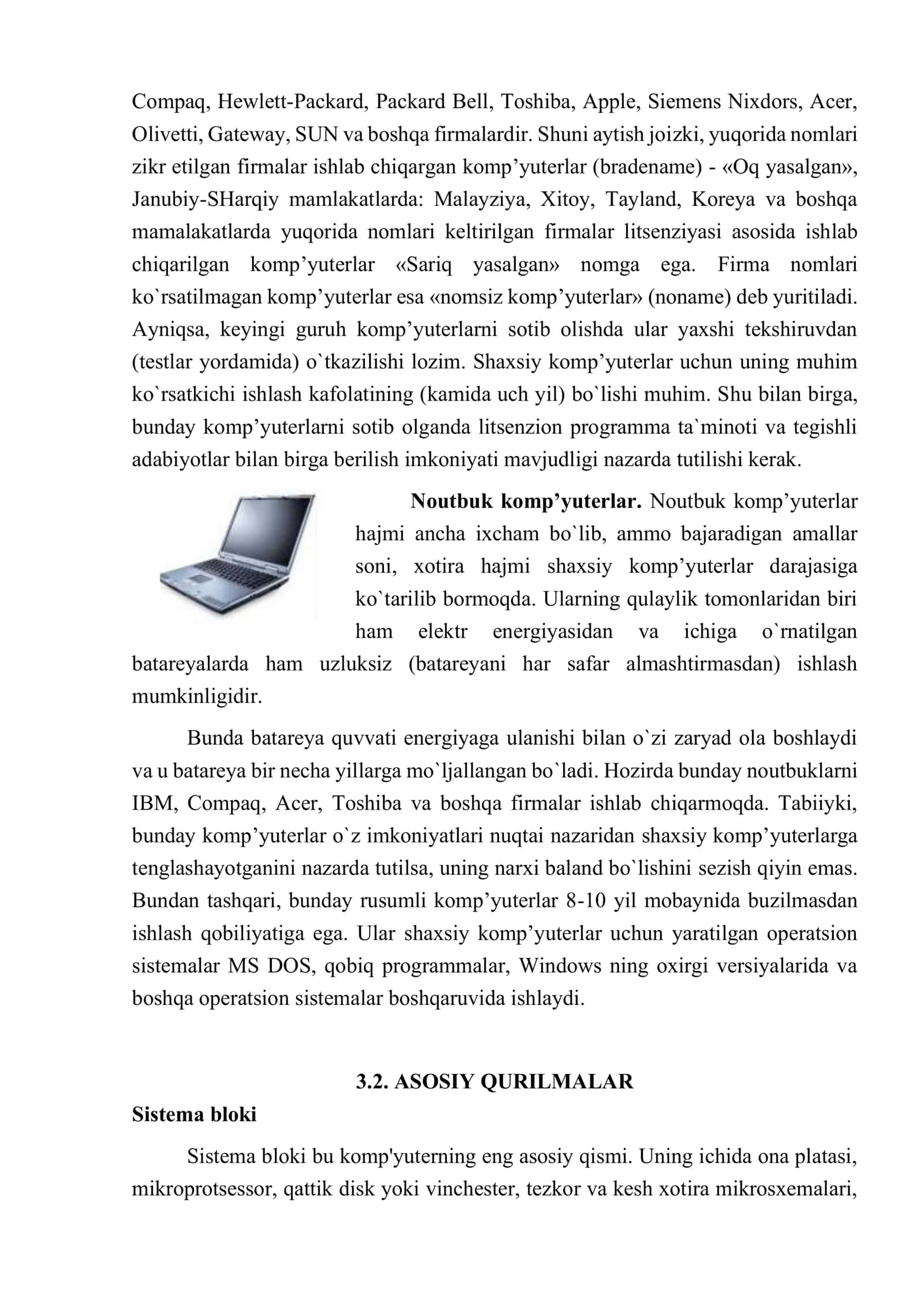 Shaxsiy komp'yuter qurilmalari 3