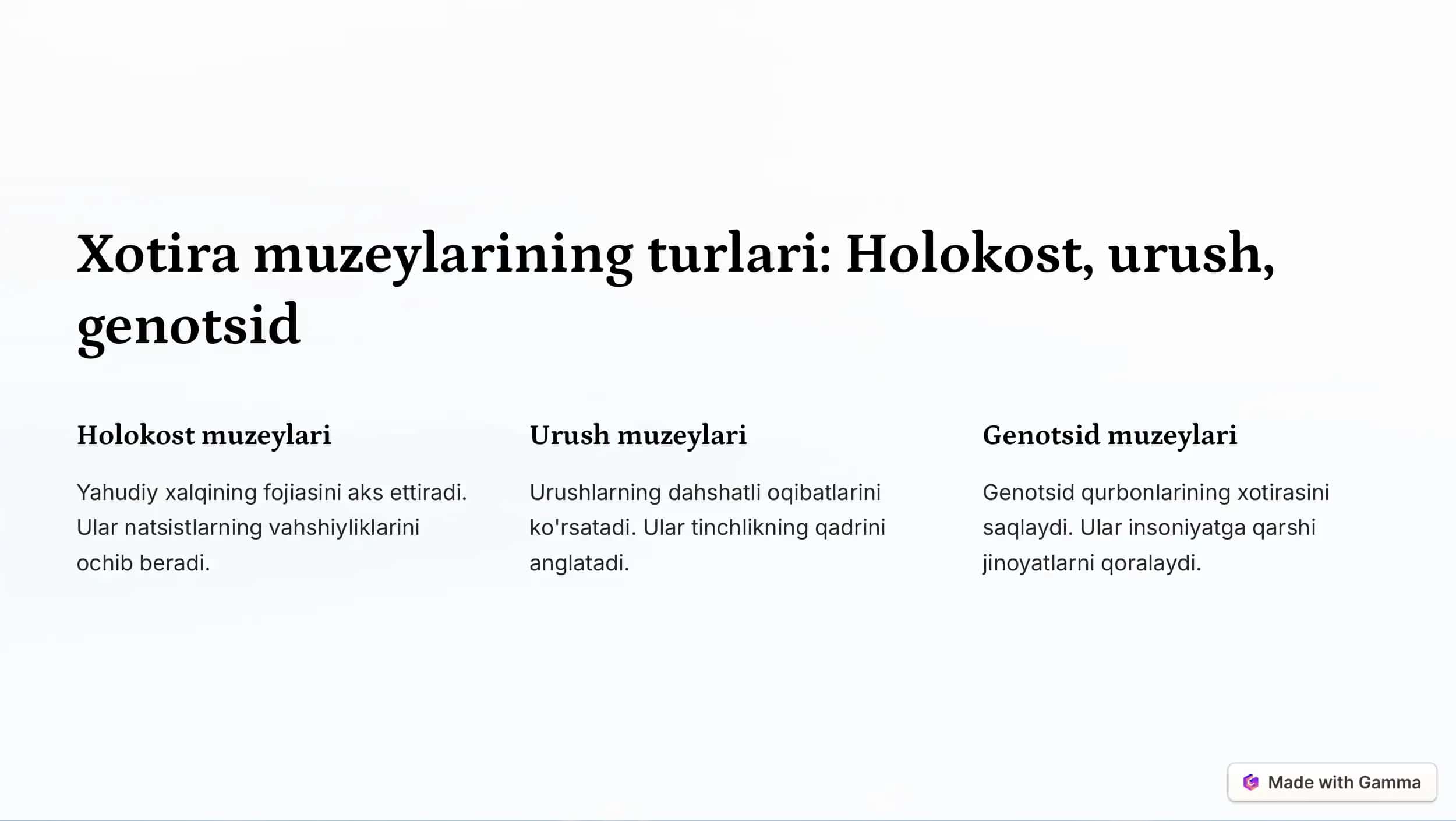 Xotira muzeylarining  shakllanishi 3