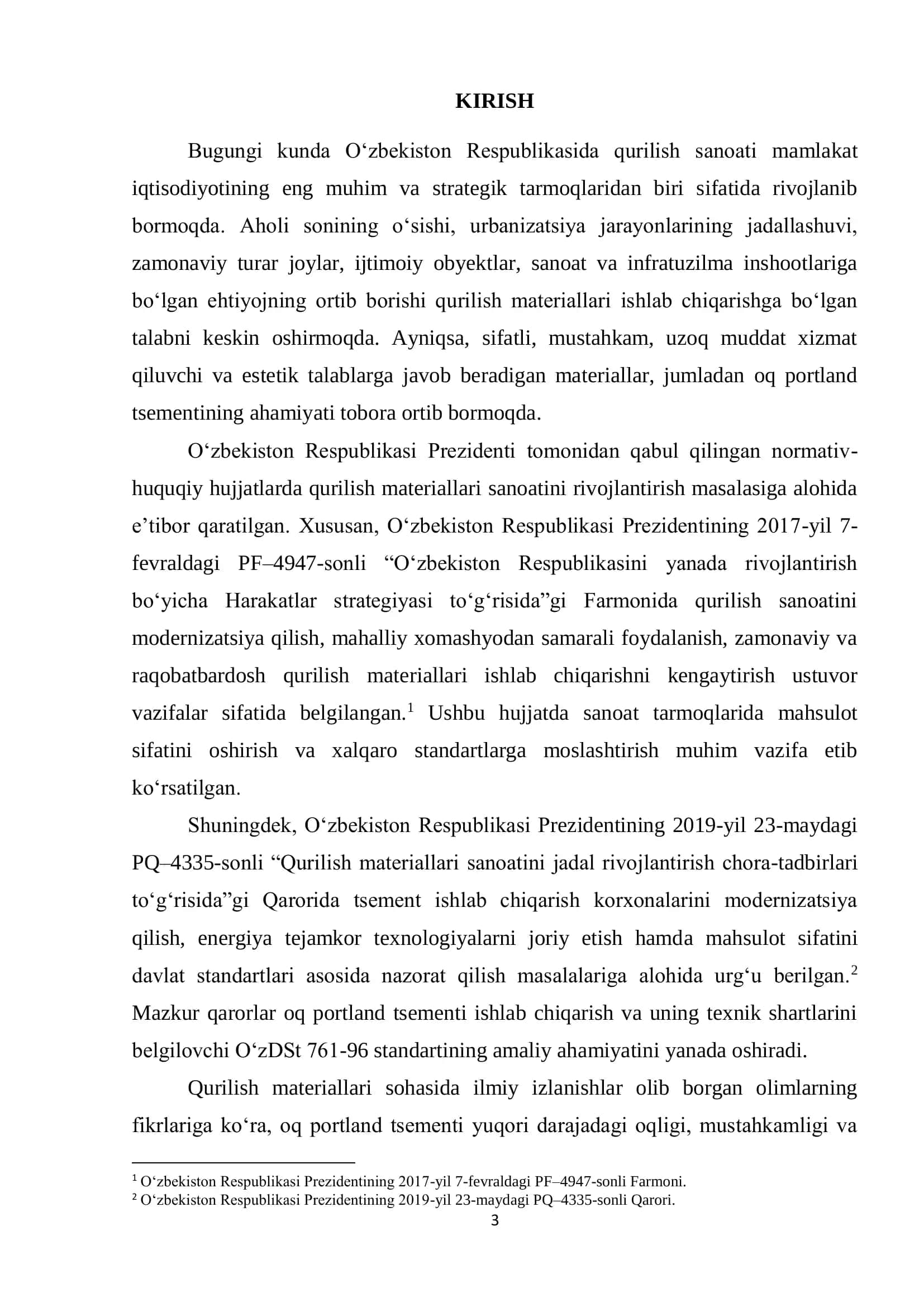 O'zDSt 761-96 Oq portland tsementi. Texnik shartlar 3