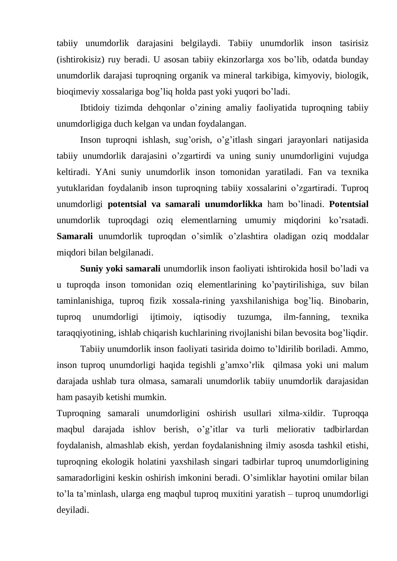 Tuproq unumdorligi va madaniyligi 3