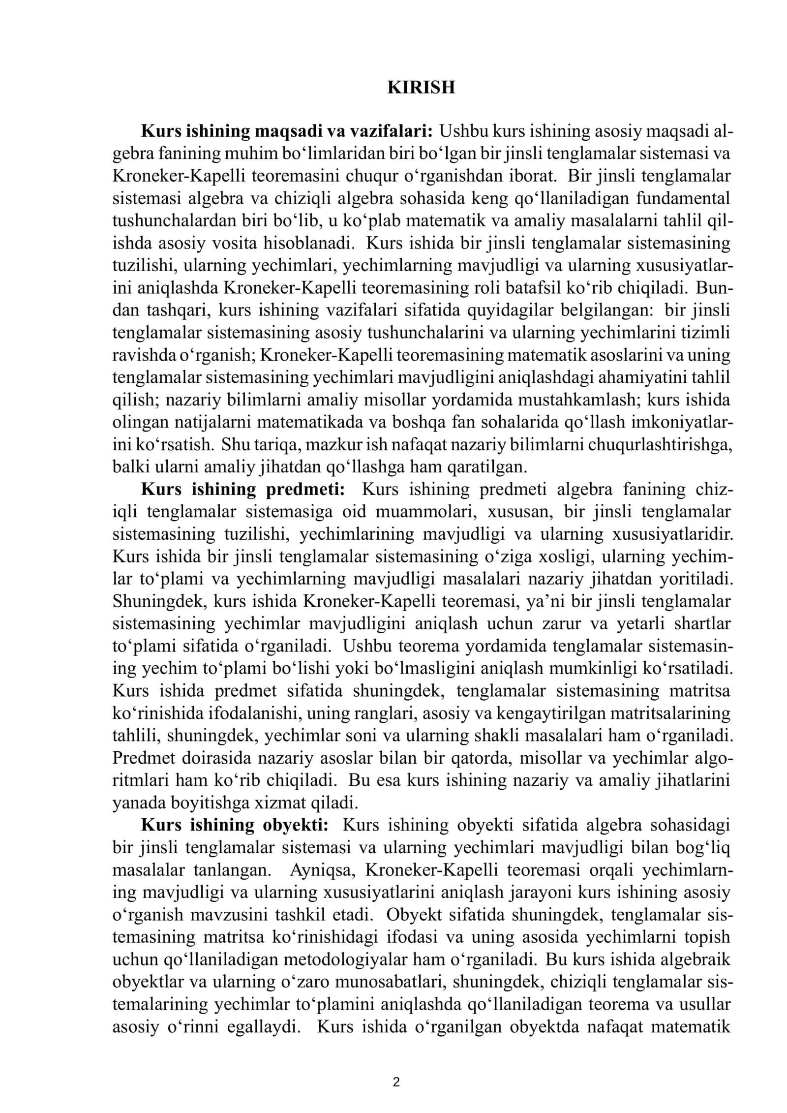 ALGEBRA Fanidan Tayyorlagan Kurs Ishi 3