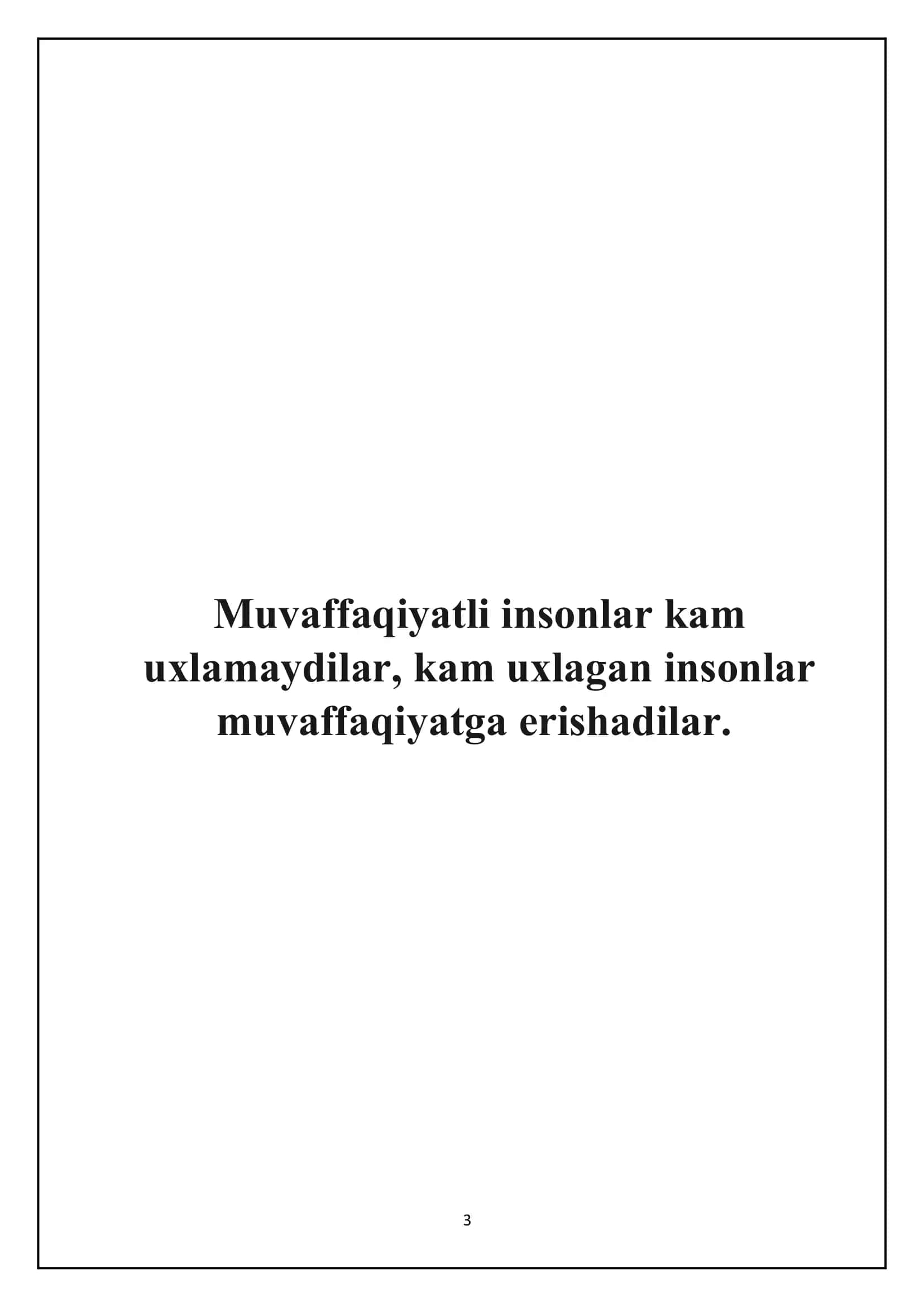 Faqat ahmoqlar sakkiz soat uxlaydi 3